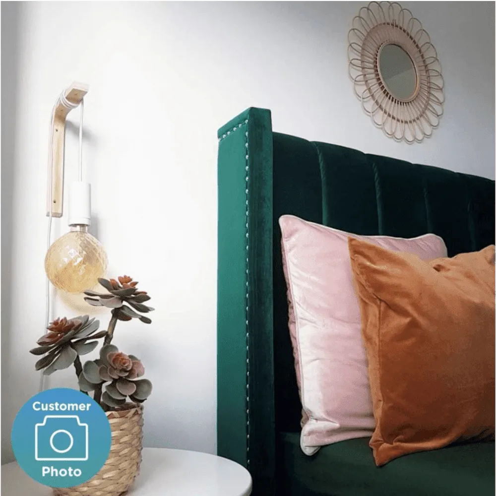 Maddox Upholstered Bed in Black/Green Colour