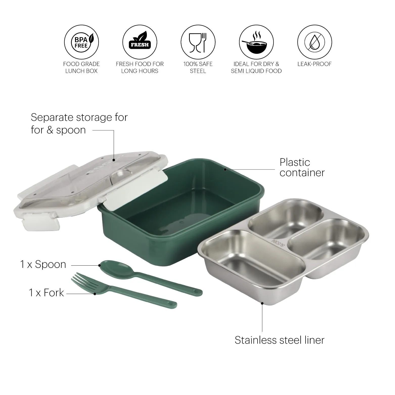 Meal Buddy Insulated Lunch Box with Flatware