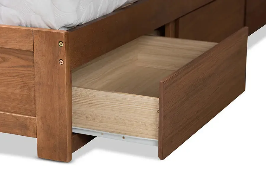 Mellisa Ash Walnut Brown Finished Wood 3-Drawer Platform Storage Bed (King)