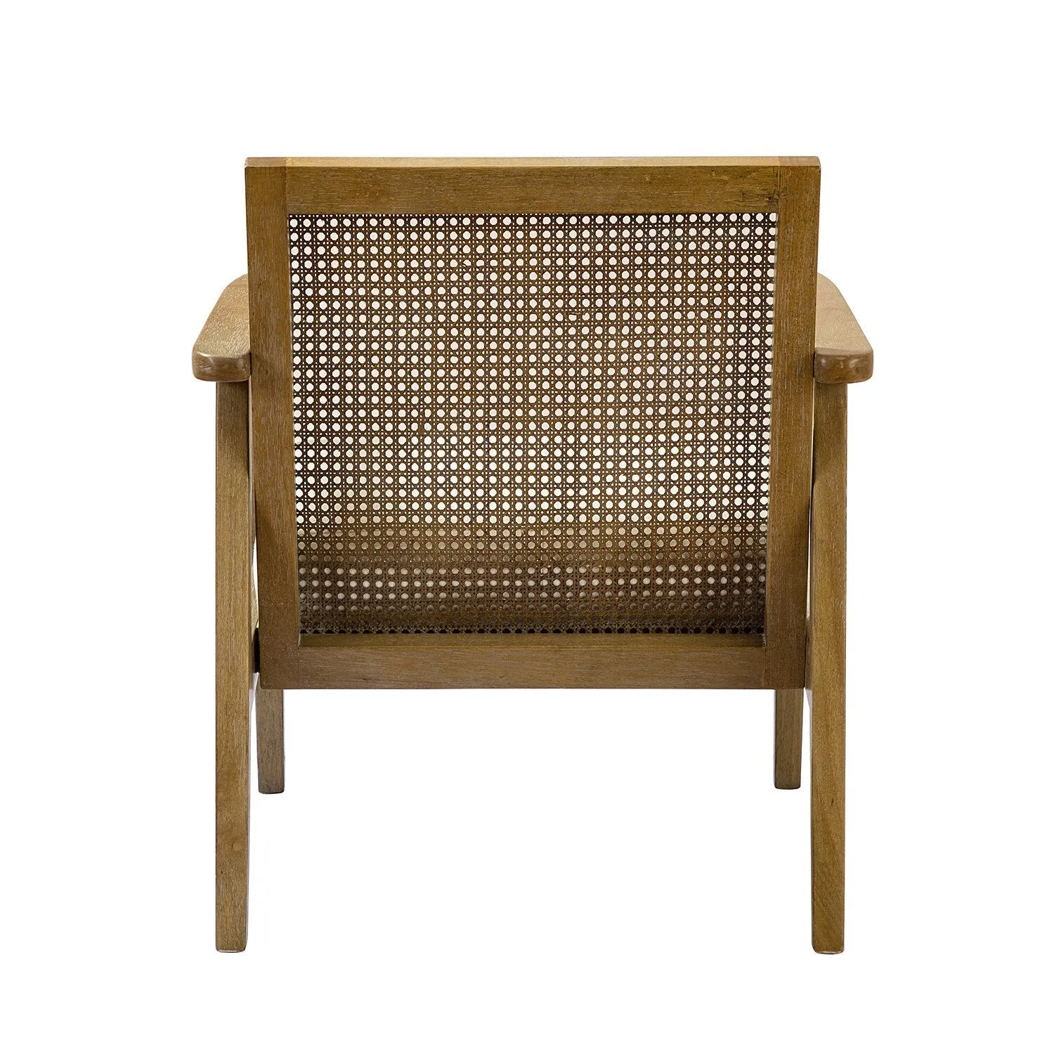Mid Century Modern Upholstered Lounge Armchair with Mesh Back