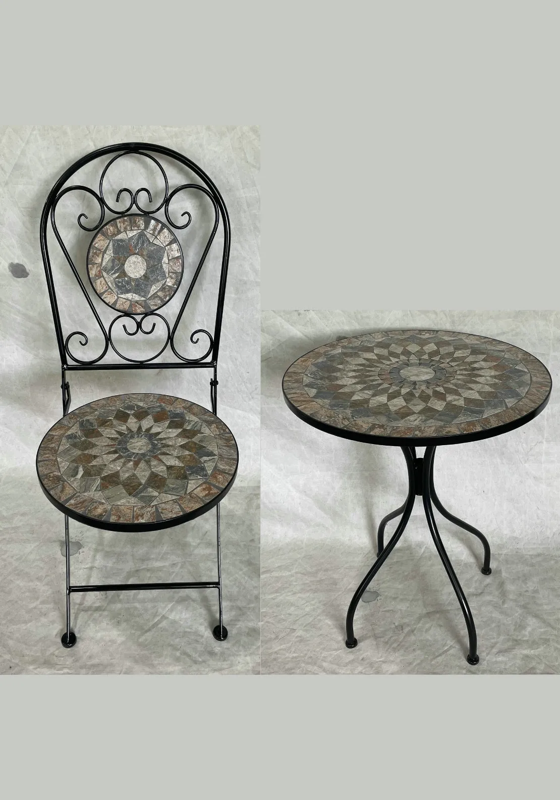 Mosaic Bistro Set of 3 - Grey