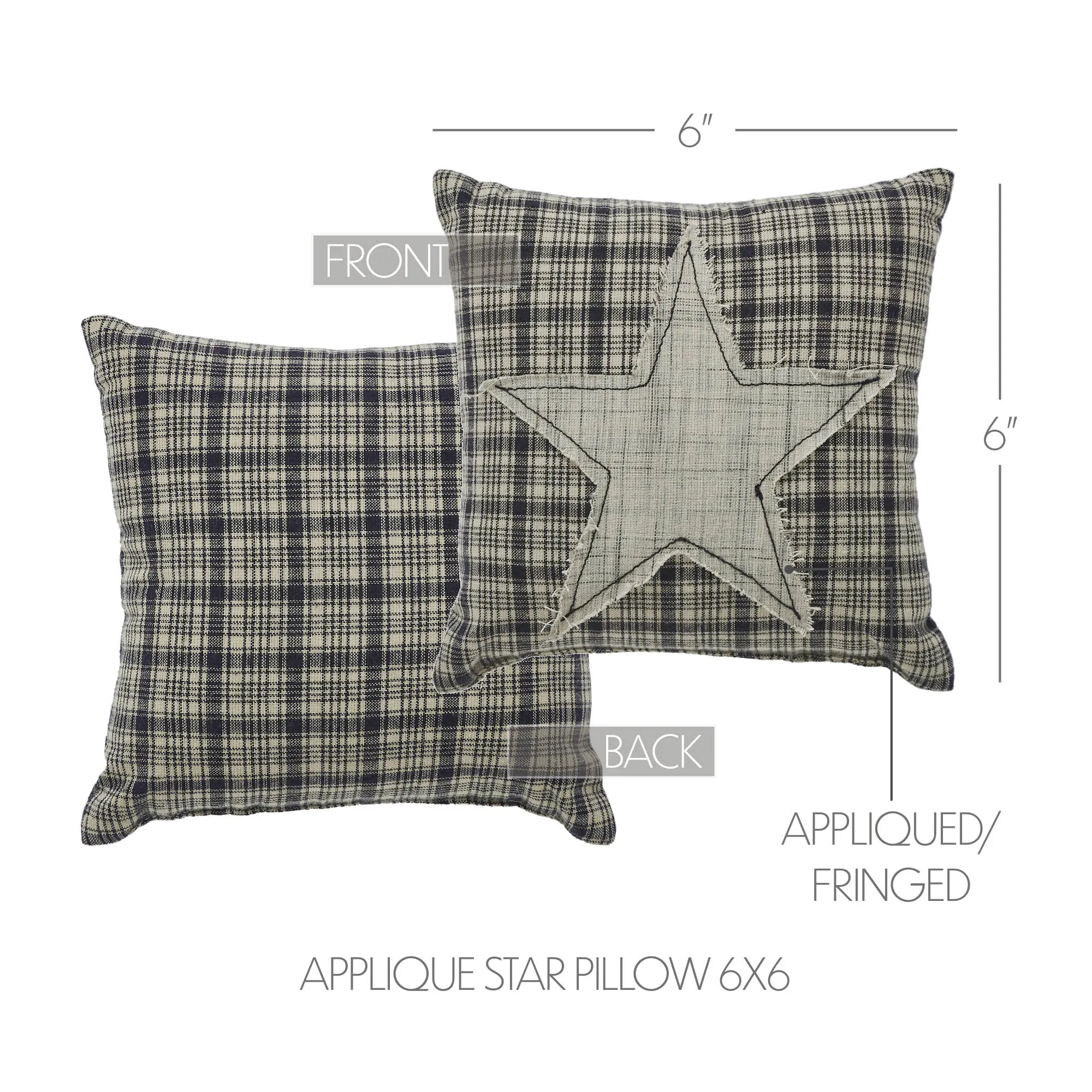 My Country Applique Star Pillow 6x6