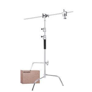 NEEWER 10.13ft/309cm Stainless Steel C Stand with Boom Arm & Sliding Legs