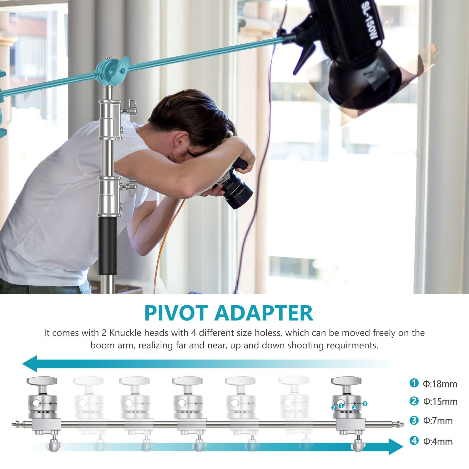 NEEWER 305cm Stainless Steel C-Stand Light Stand