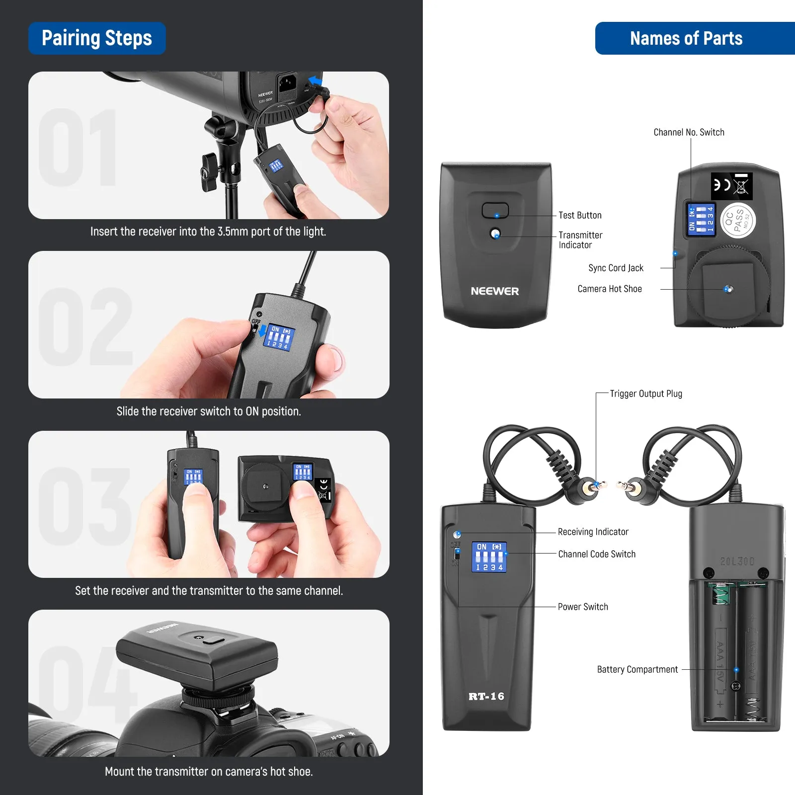 NEEWER 600W Photography Studio Strobe Flash Kit