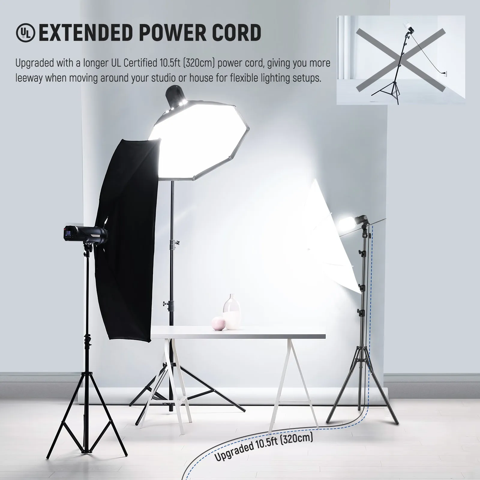 NEEWER E26 E27 AC Ceramic Socket Lamp Holder with Light Stand Mount