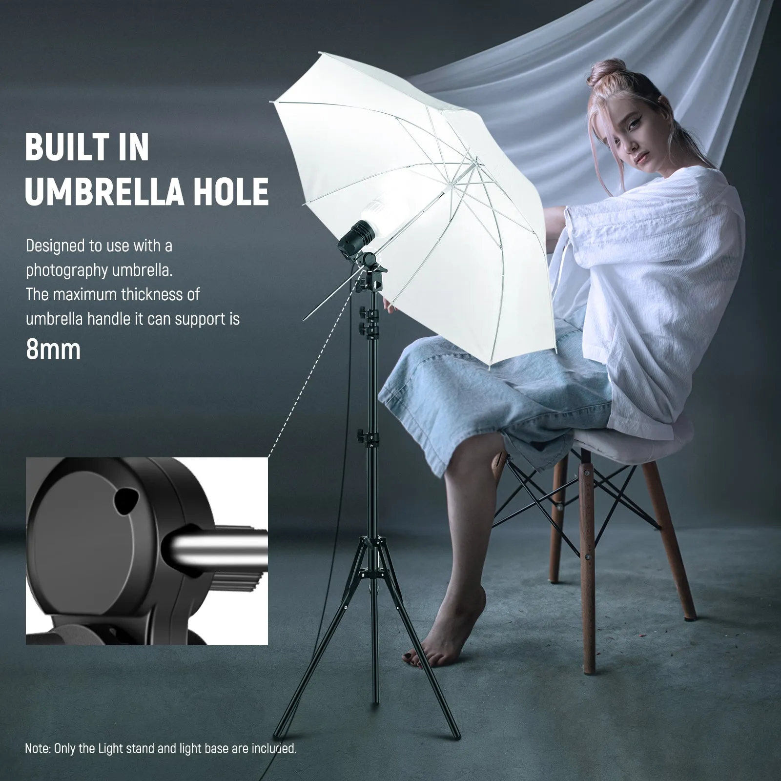 NEEWER E26 E27 AC Ceramic Socket Lamp Holder with Light Stand Mount
