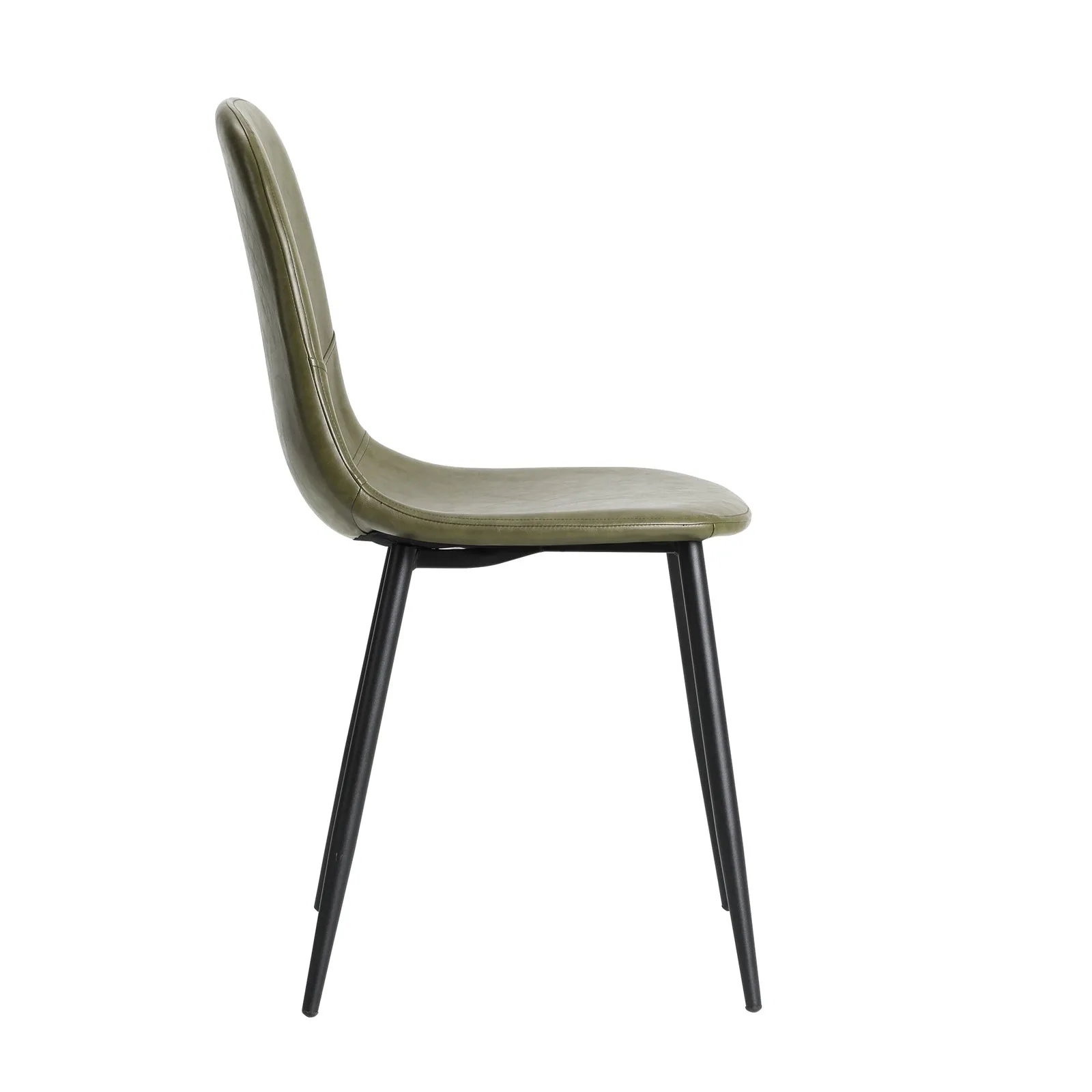 Oikiture 2x Dining Chairs Kitchen Accent Chair Lounge Room PU Leather Green