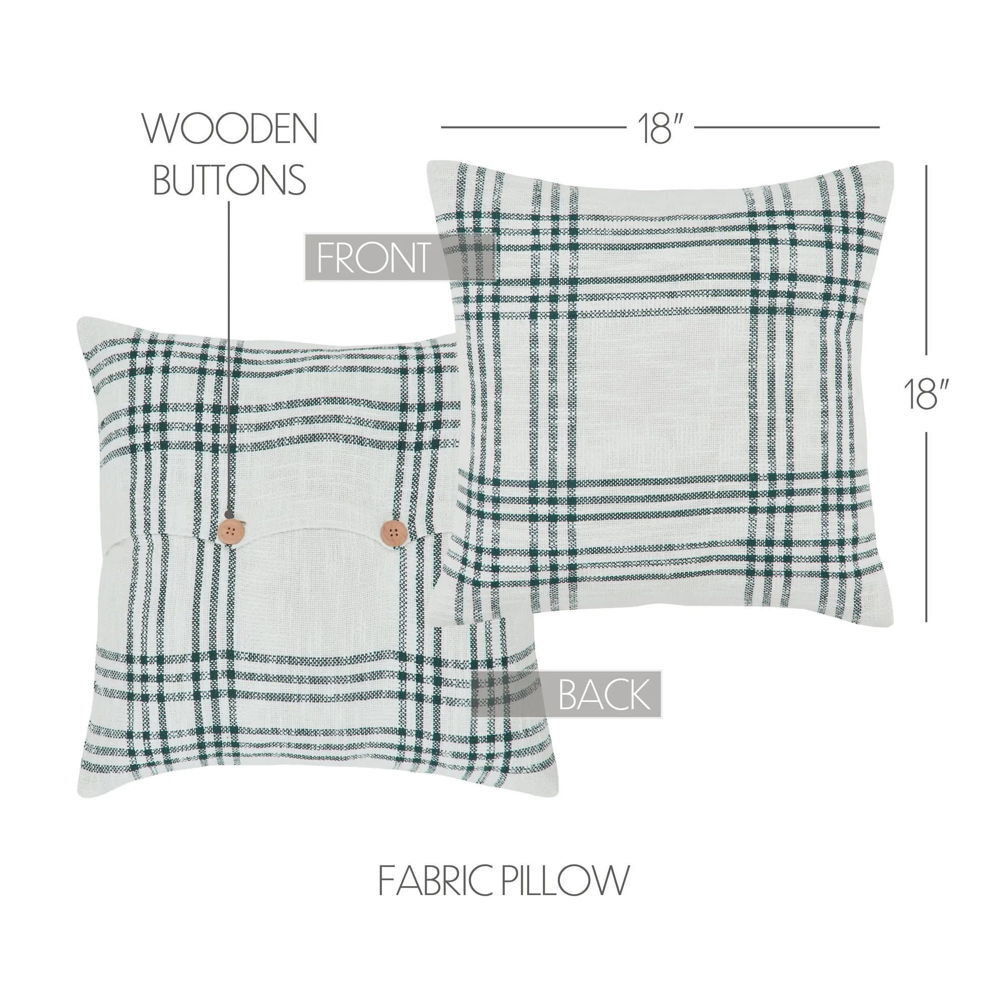 Plaid Fabric Pillow 18x18