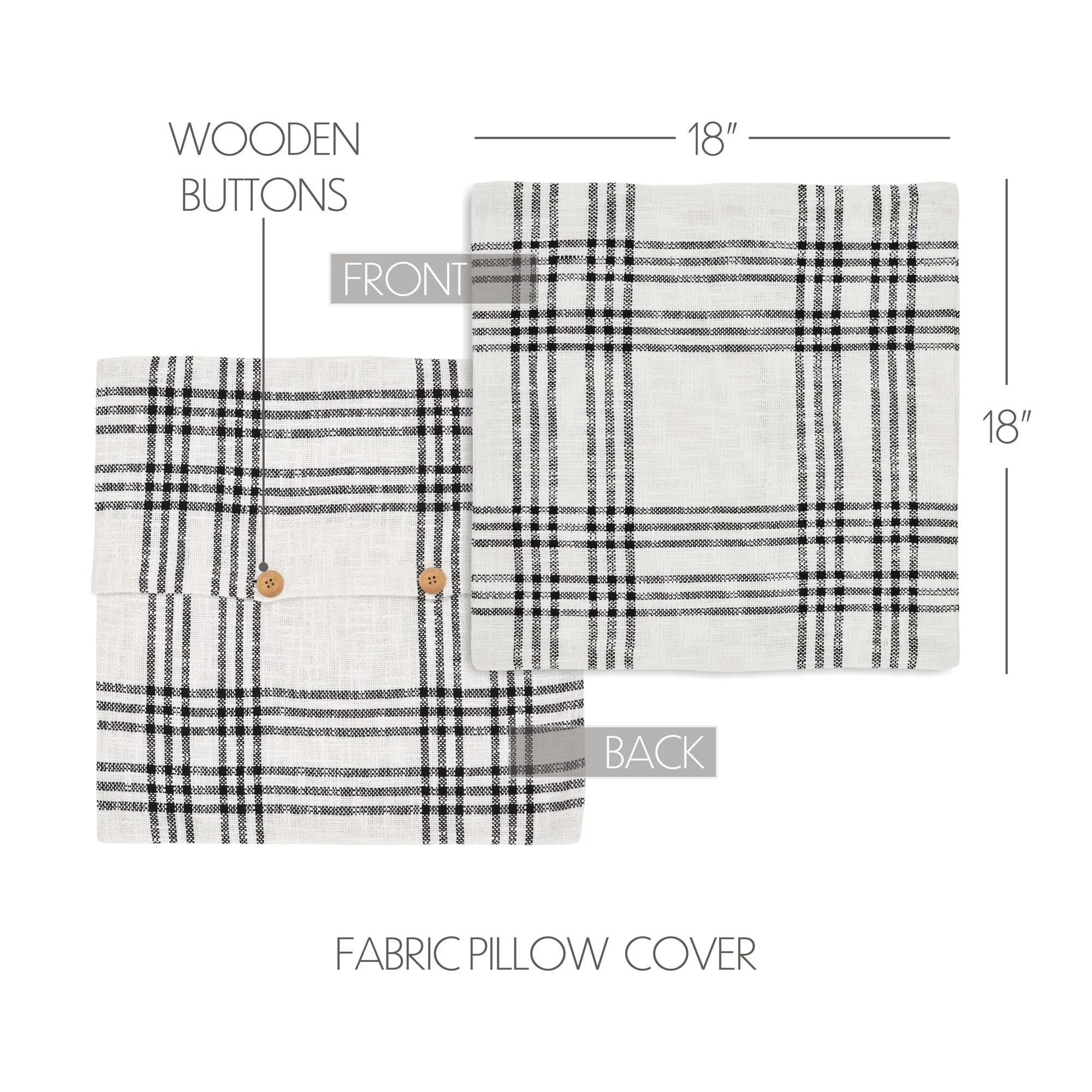 Plaid Fabric Pillow 18x18