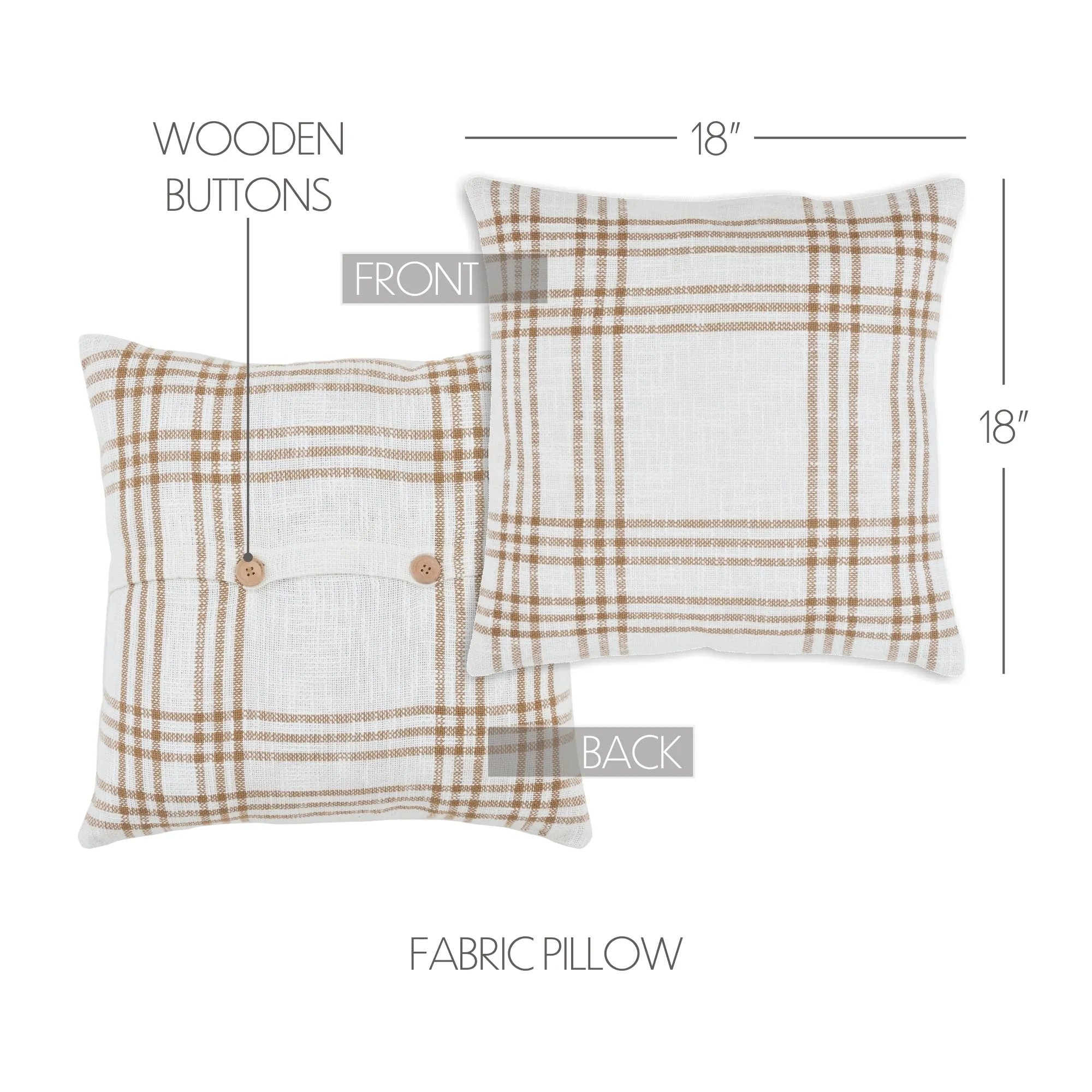 Plaid Fabric Pillow 18x18