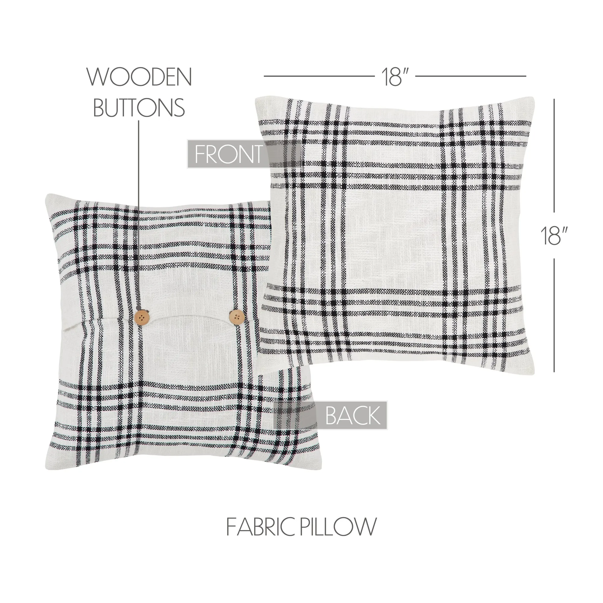 Plaid Fabric Pillow 18x18