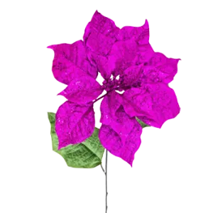 Poinsettia Glitter Purple 20cm
