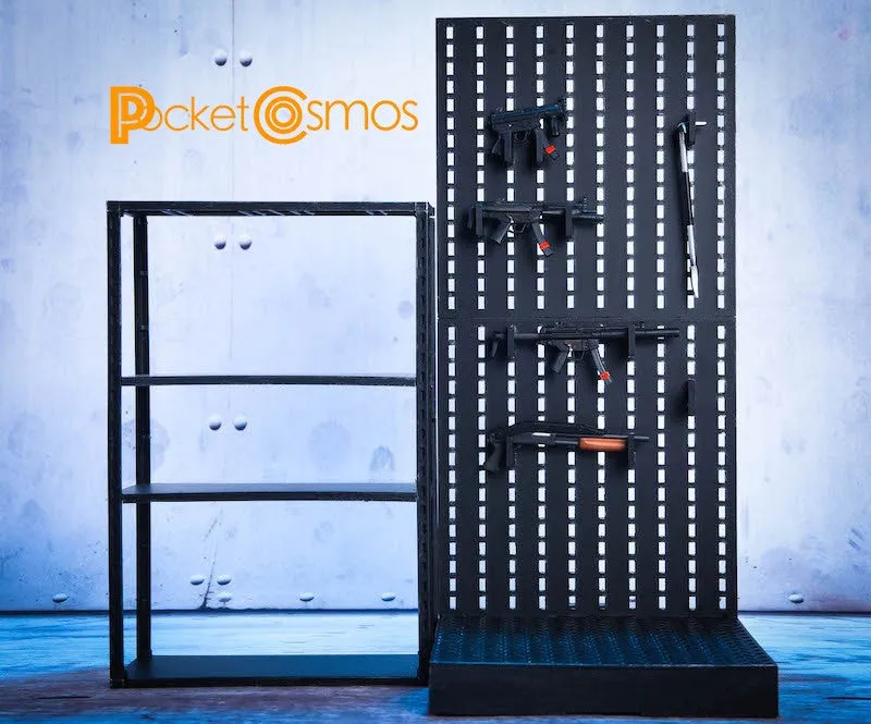 Pre-Order - PCToys Weapon Rack & Shelves 1/12 Scale Accessory Set