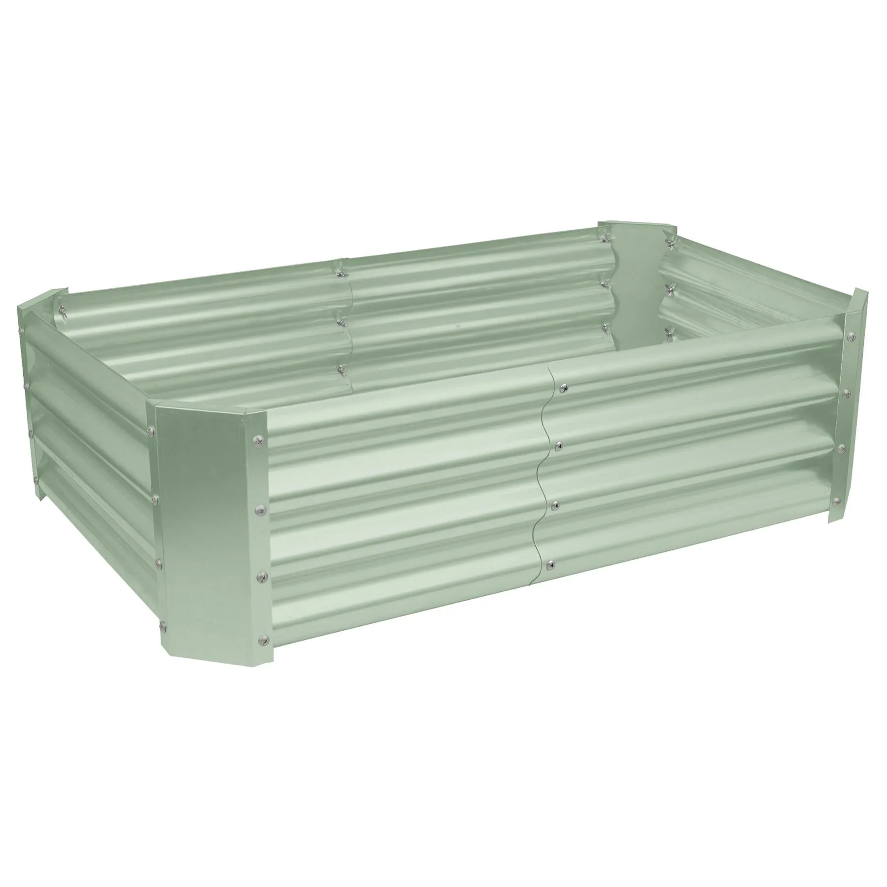 Rectangular Galvanised Steel Raised Garden Bed - 120cm x 60cm - By Harbour Housewares