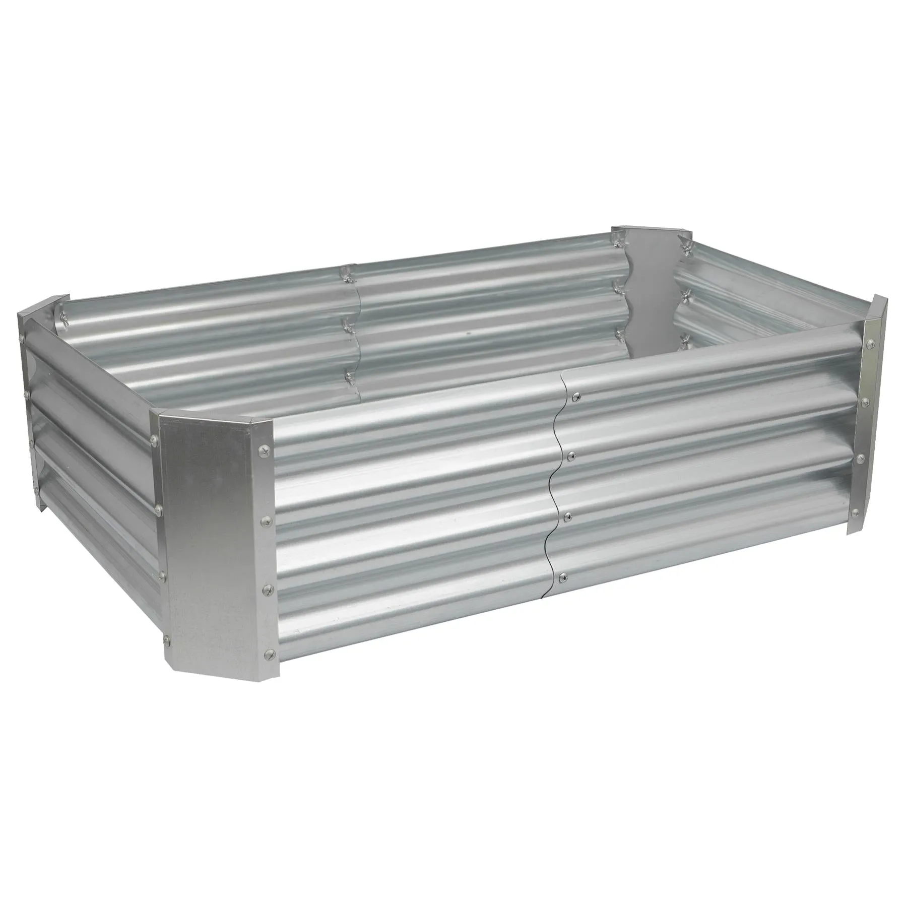 Rectangular Galvanised Steel Raised Garden Bed - 120cm x 60cm - By Harbour Housewares