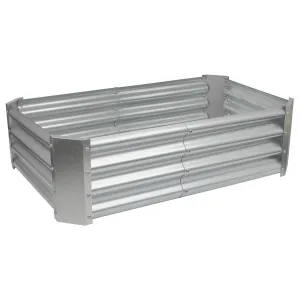 Rectangular Galvanised Steel Raised Garden Bed - 120cm x 60cm - By Harbour Housewares