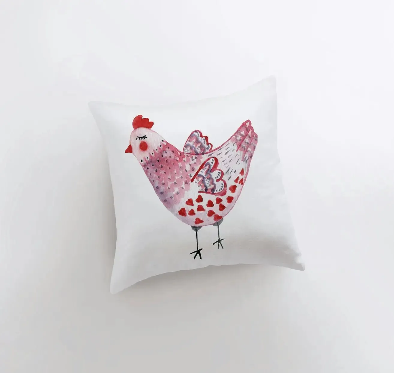 Red Hen | Cover and Insert | Modern Farmhouse | Throw Pillow | Farm Decorating | Custom designer Pillows | Red Throw Pillows | Gift for her