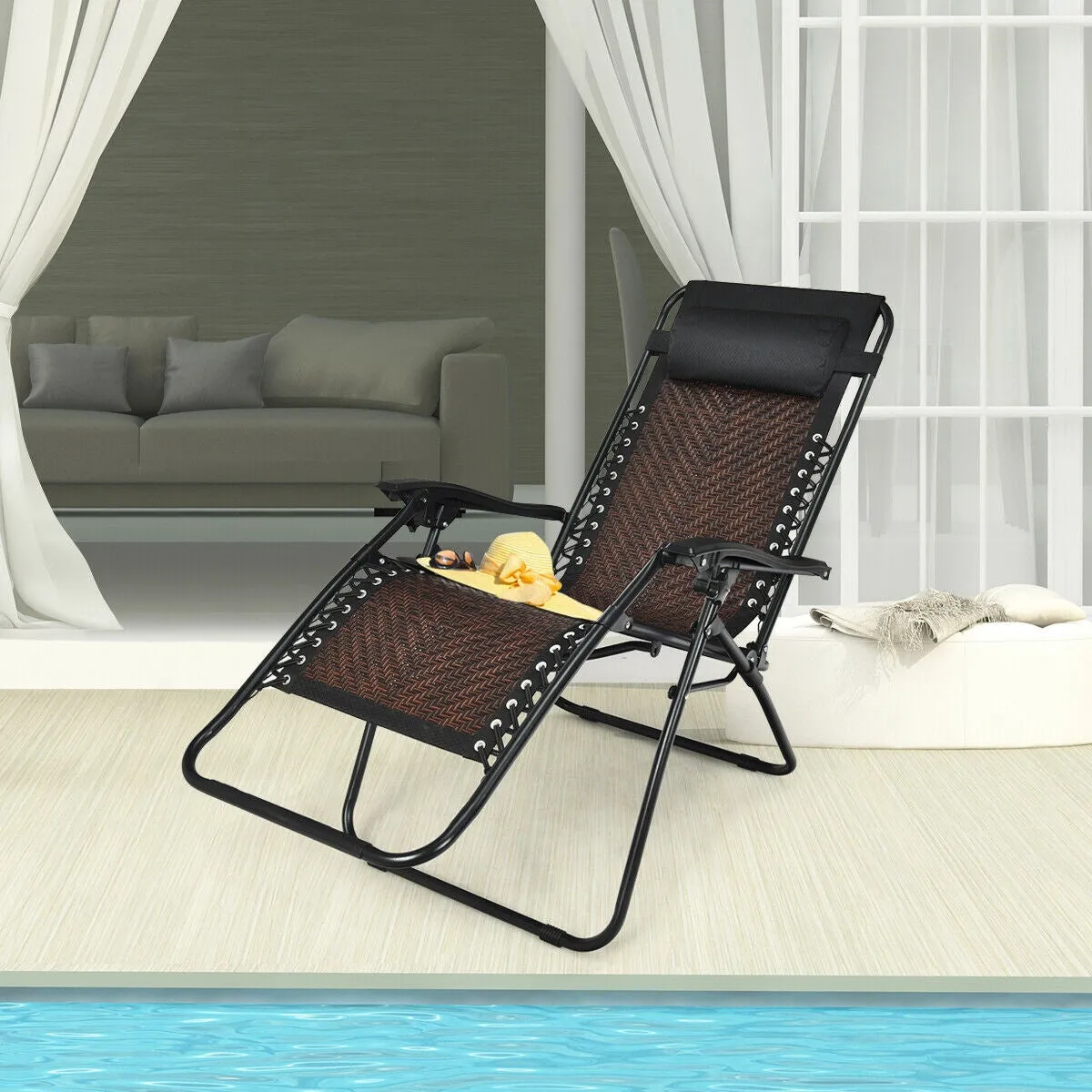 RIVER Rattan Zero Gravity Chair with Pillow