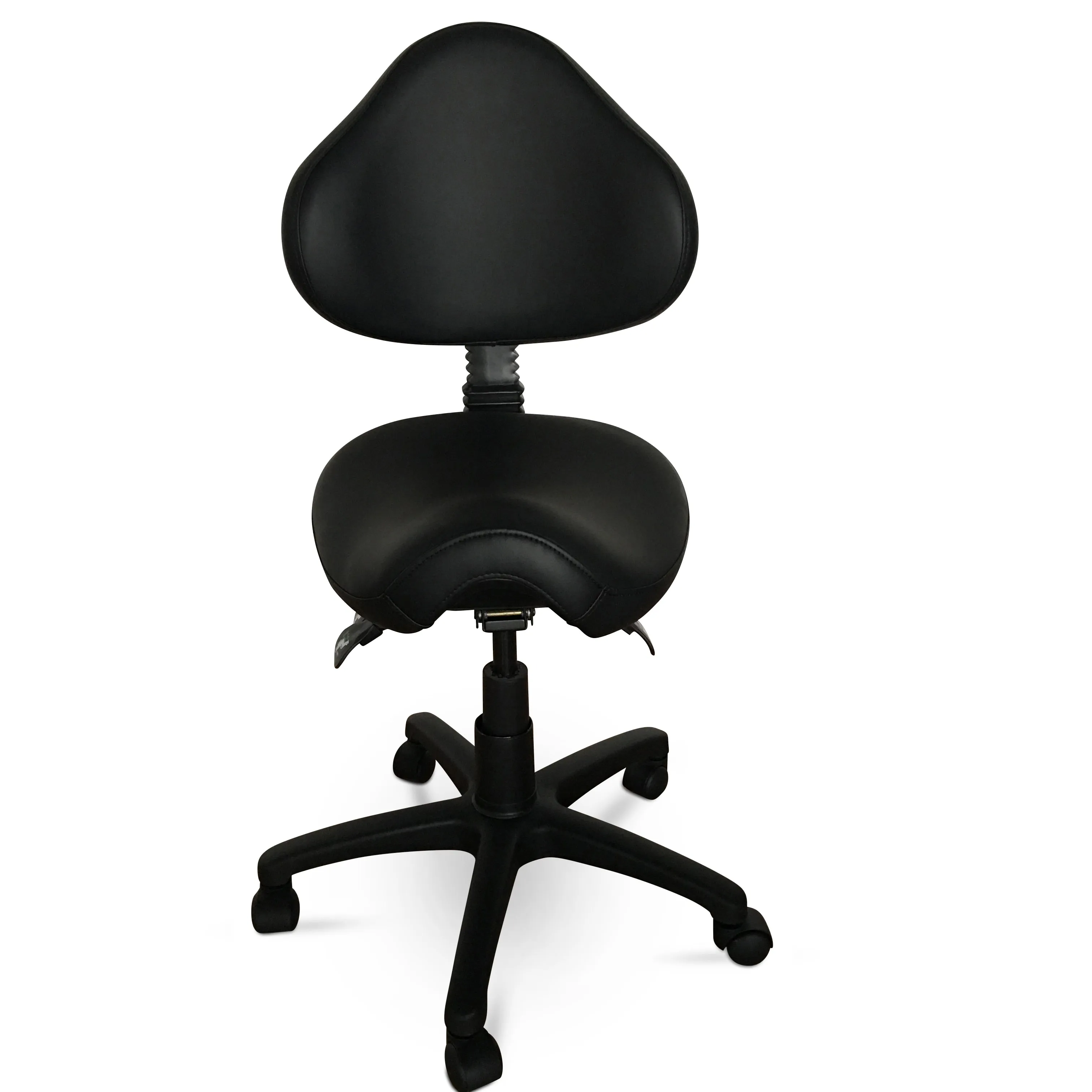 Saddle Shape Stool with Back Support and 500lbs Weight Capacity
