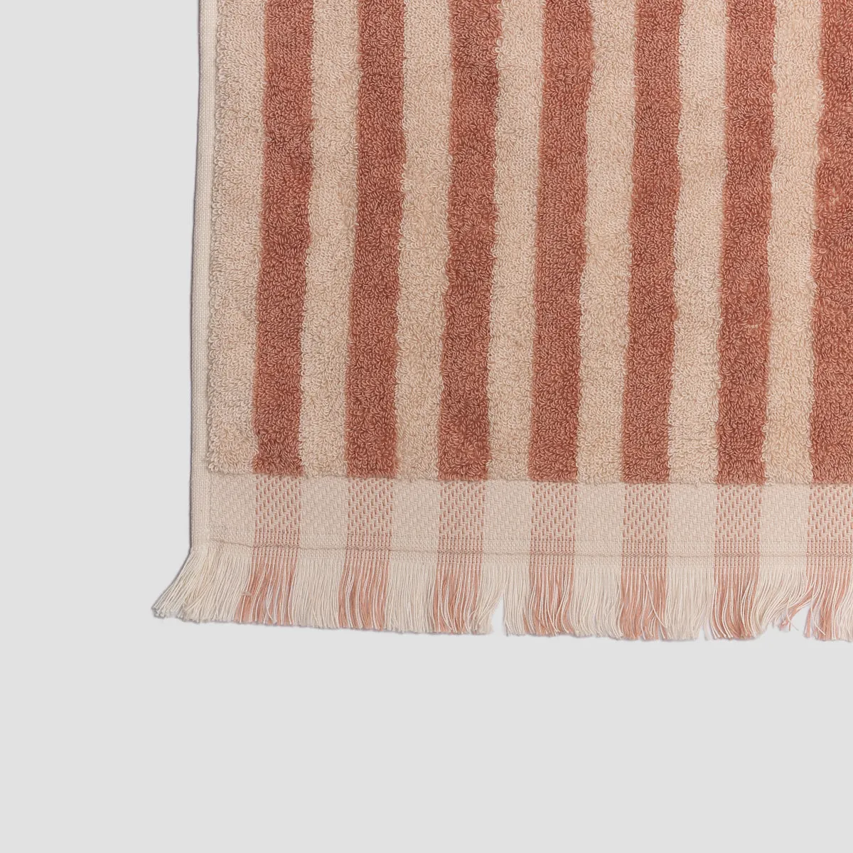 Sand Shell Pembroke Stripe Cotton Bath Towel