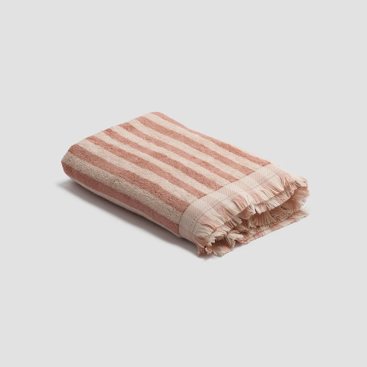 Sand Shell Pembroke Stripe Cotton Bath Towel