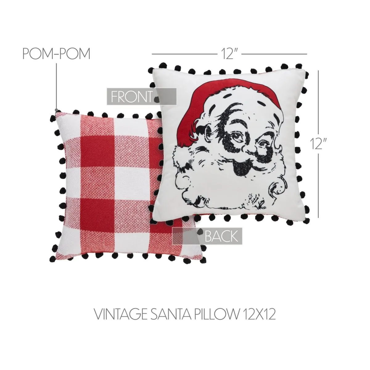 Santa Merry & Bright Christmas Pillow