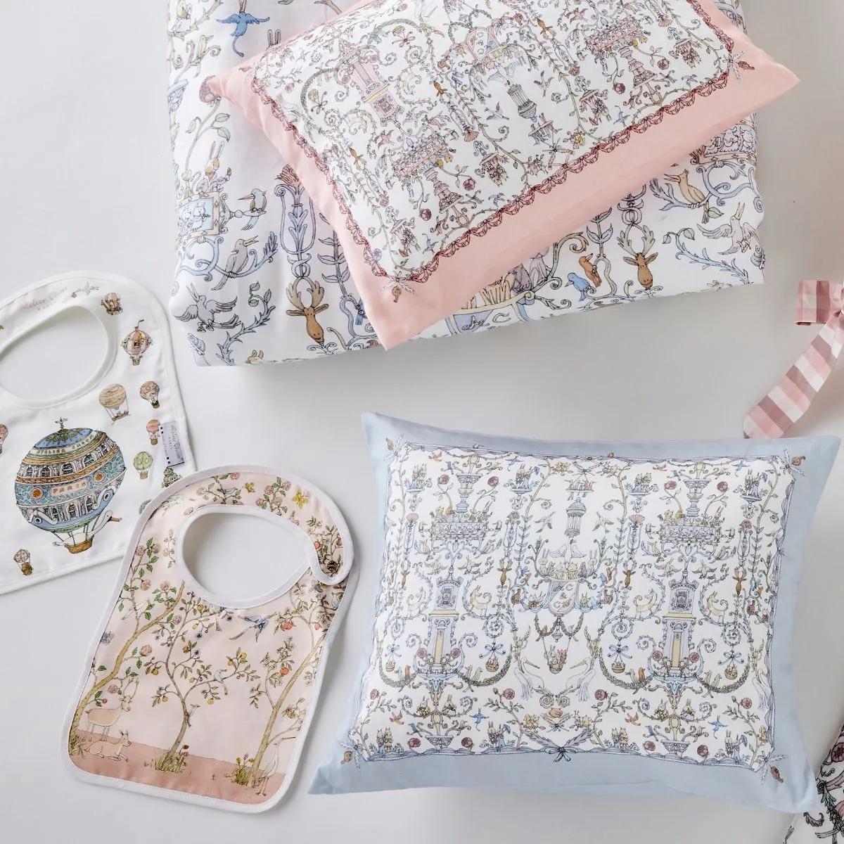 Satin Pillow Toile de Jouy Blue - Atelier Choux x Caitlin Wilson