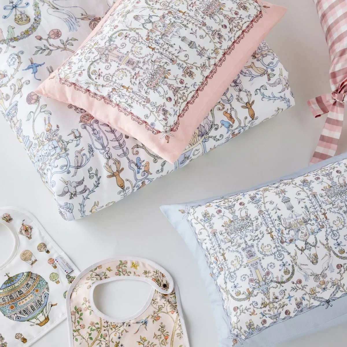 Satin Pillow Toile de Jouy Blue - Atelier Choux x Caitlin Wilson
