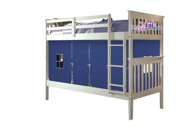 Sawyer White Bunk Bed for Kids with Tent