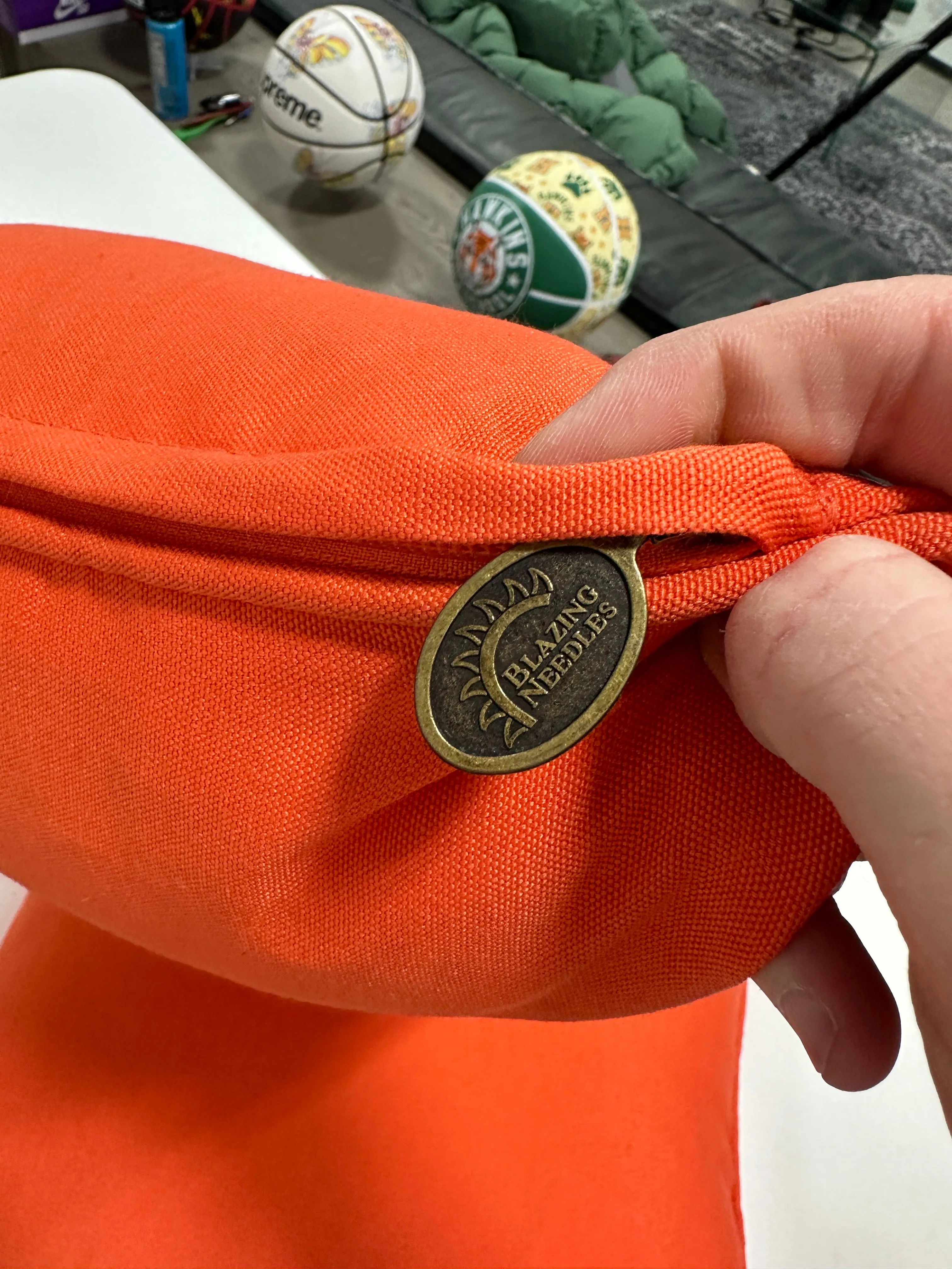 Set Of 2, 18" Solid Twill Square Throw Pillows, Tangerine Dream