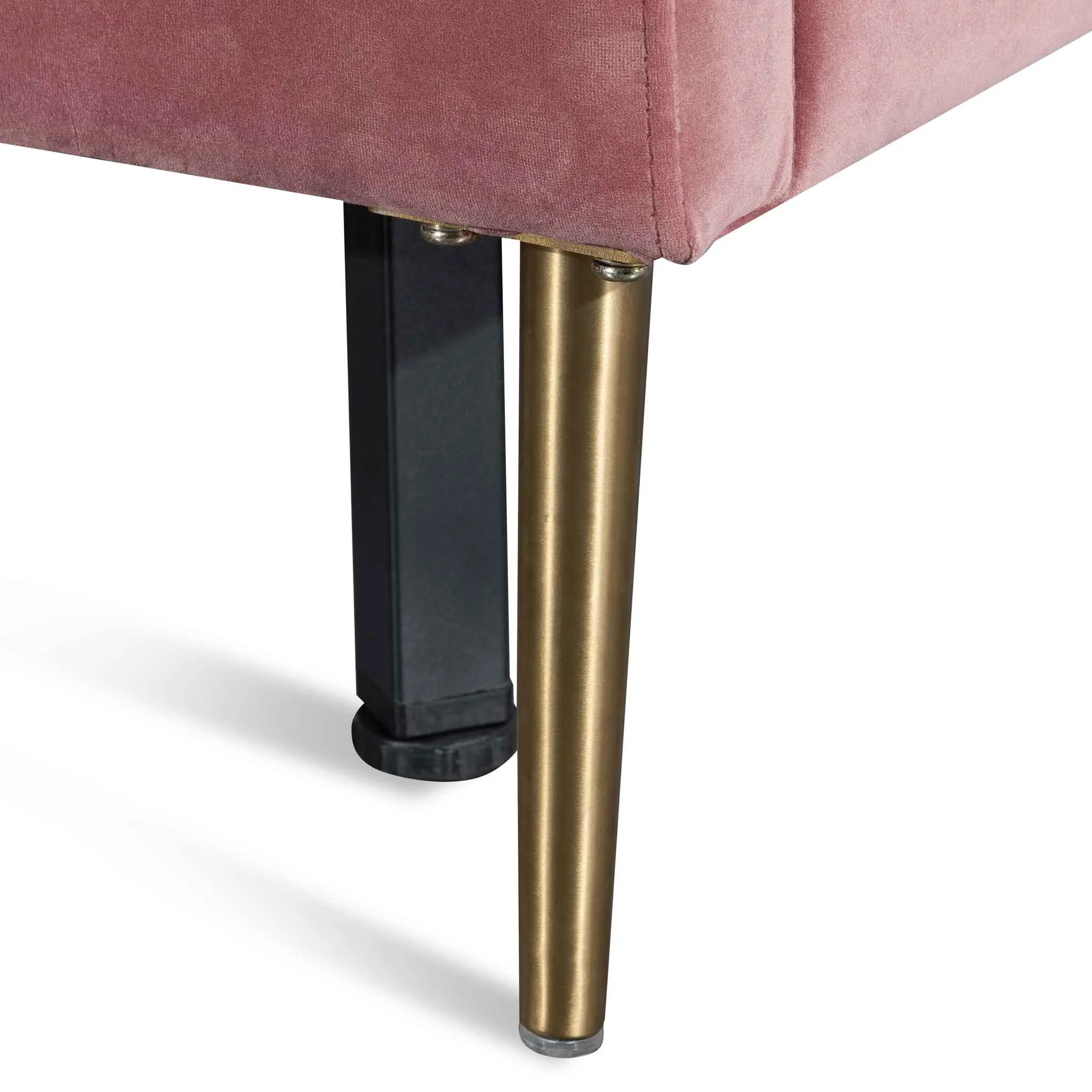 Sheri Queen Bed Frame - Blush Peach Velvet