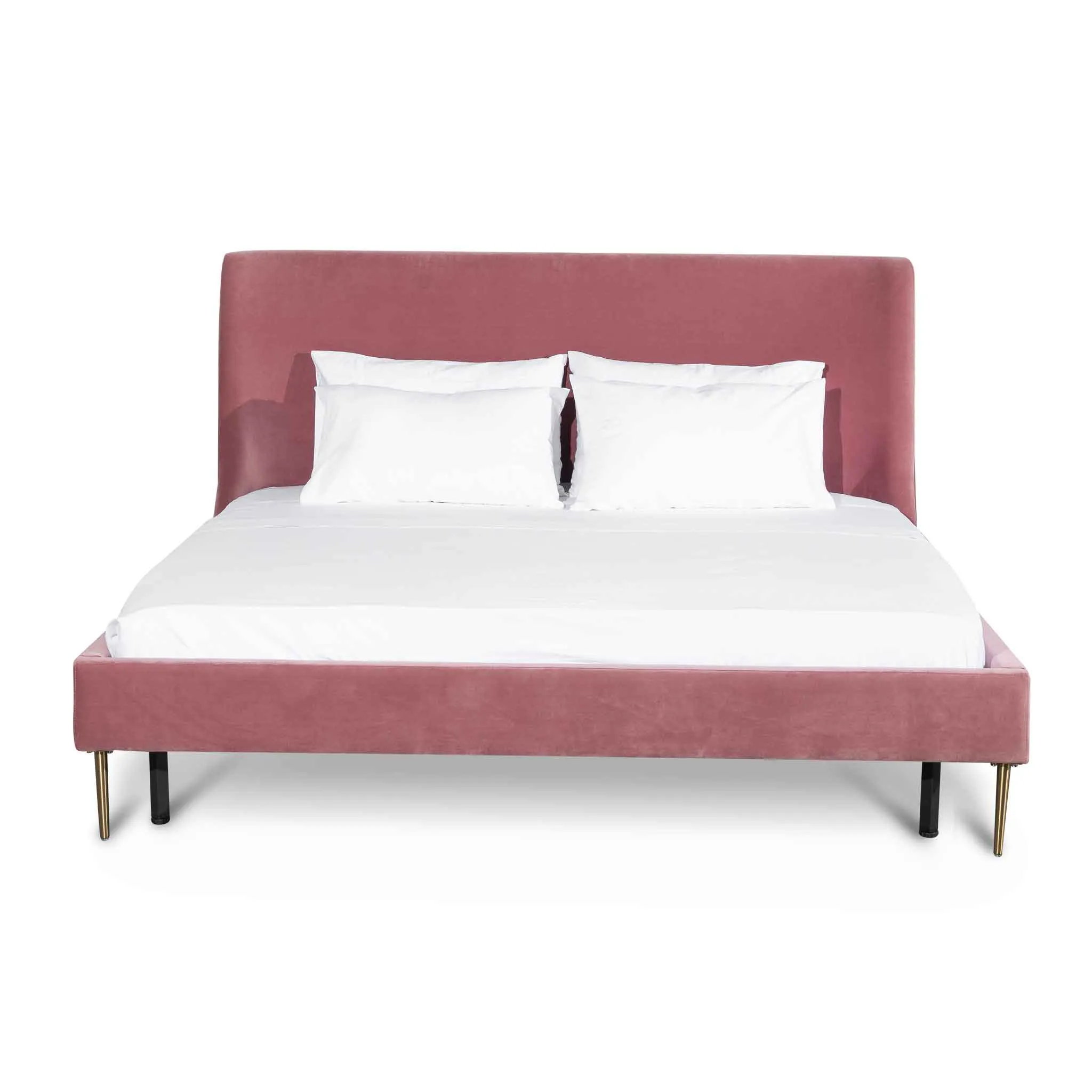 Sheri Queen Bed Frame - Blush Peach Velvet