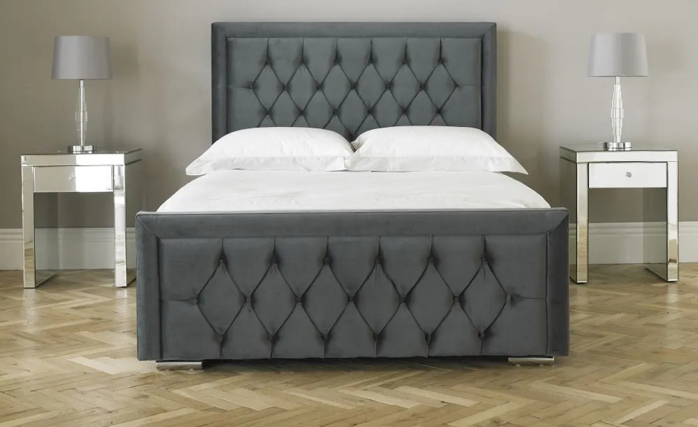 Sheringham Grey Fabric Bed - 4ft Small Double