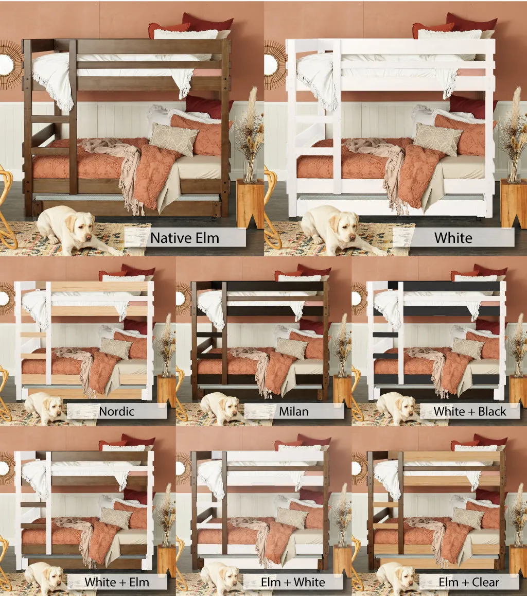 Side Ladder Bunk Beds with Trundle Bed