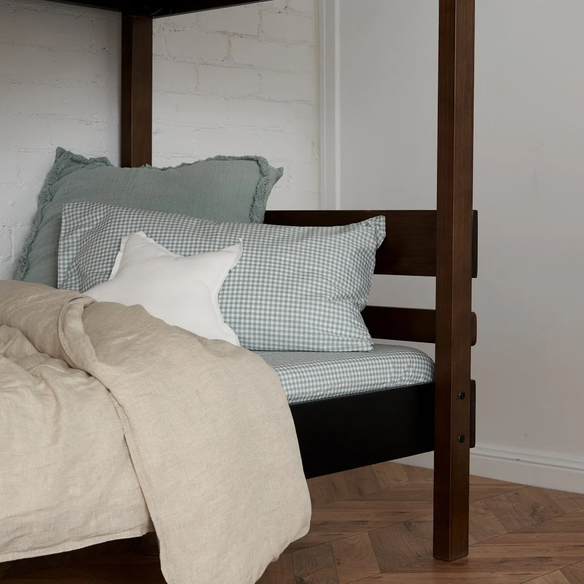 Side Ladder Bunk Beds with Trundle Bed