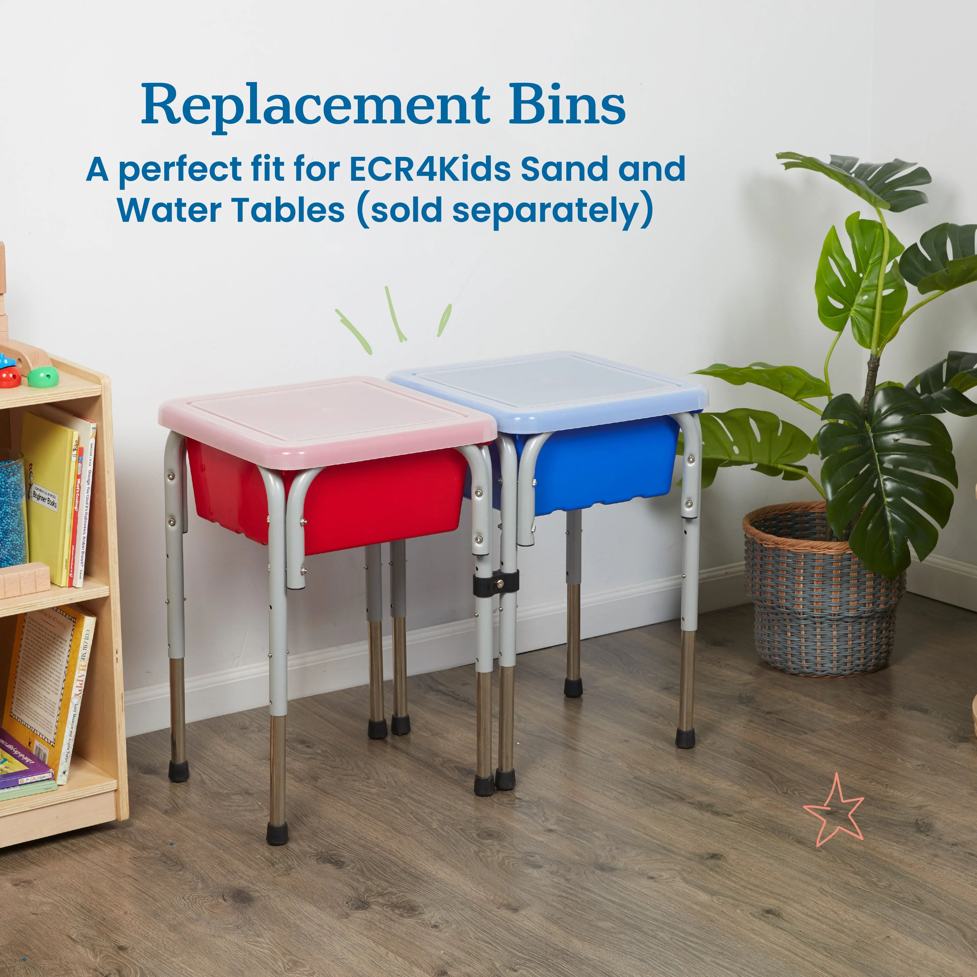 Square Bin with Lid, Storage Containers, 2-Pack