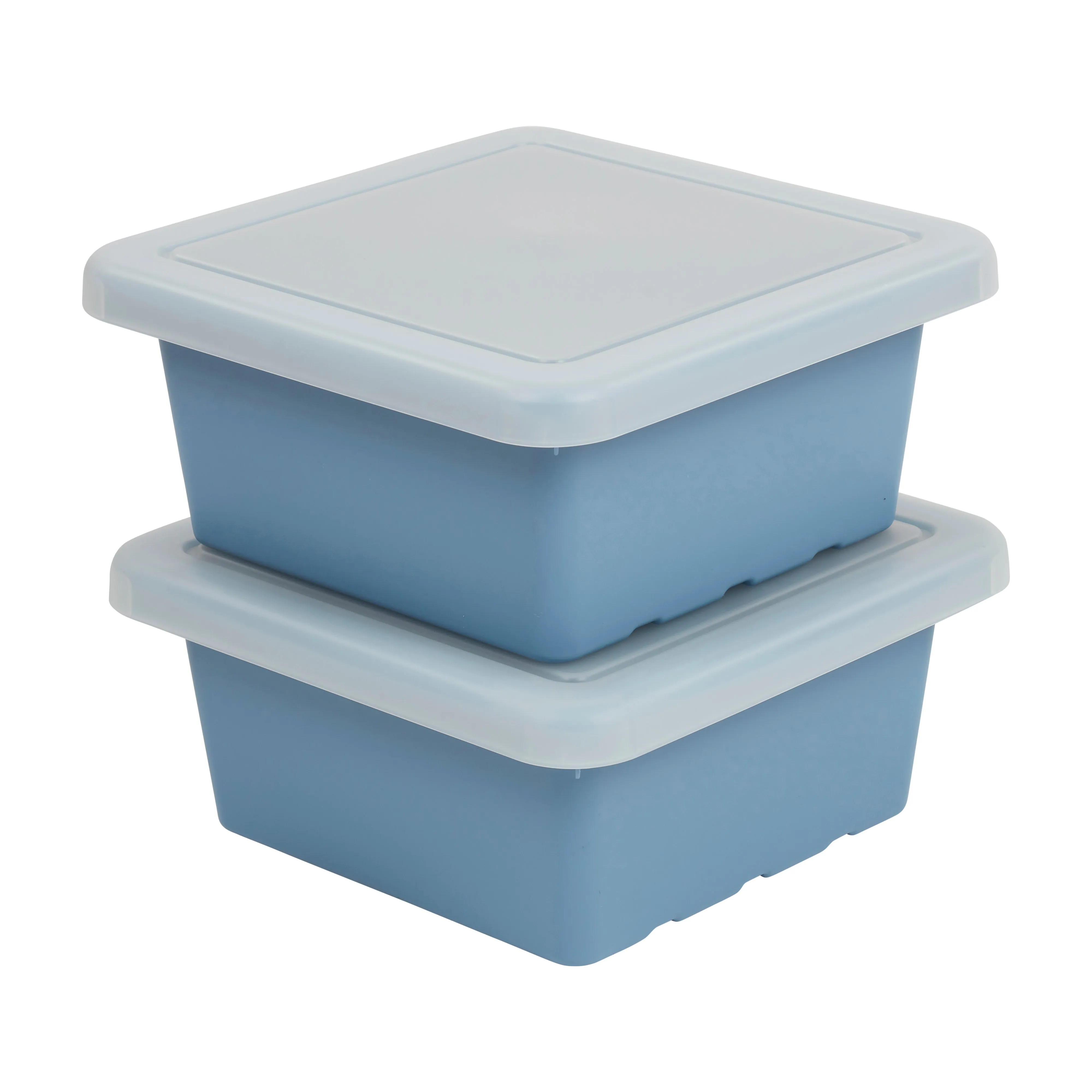 Square Bin with Lid, Storage Containers, 2-Pack
