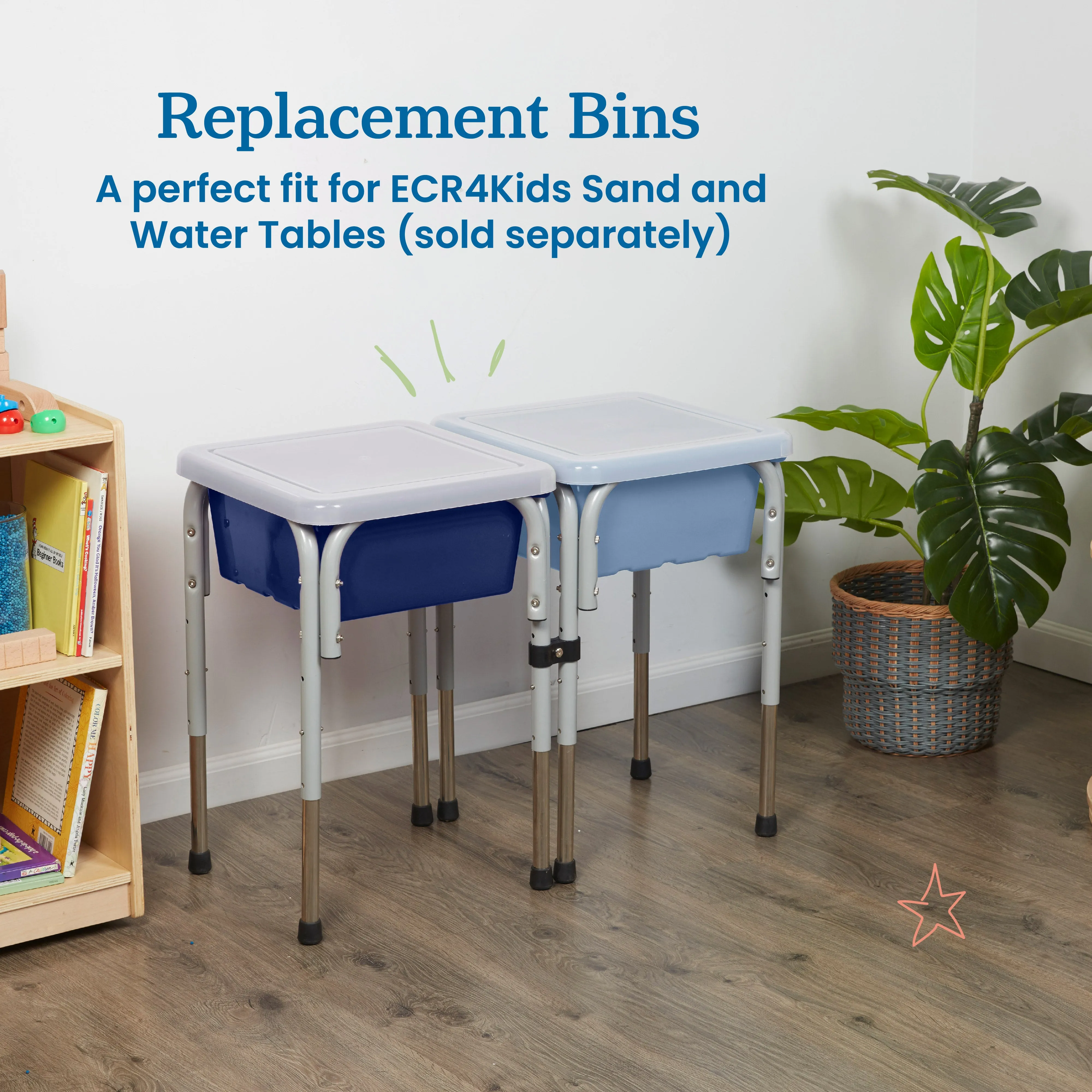 Square Bin with Lid, Storage Containers, 2-Pack