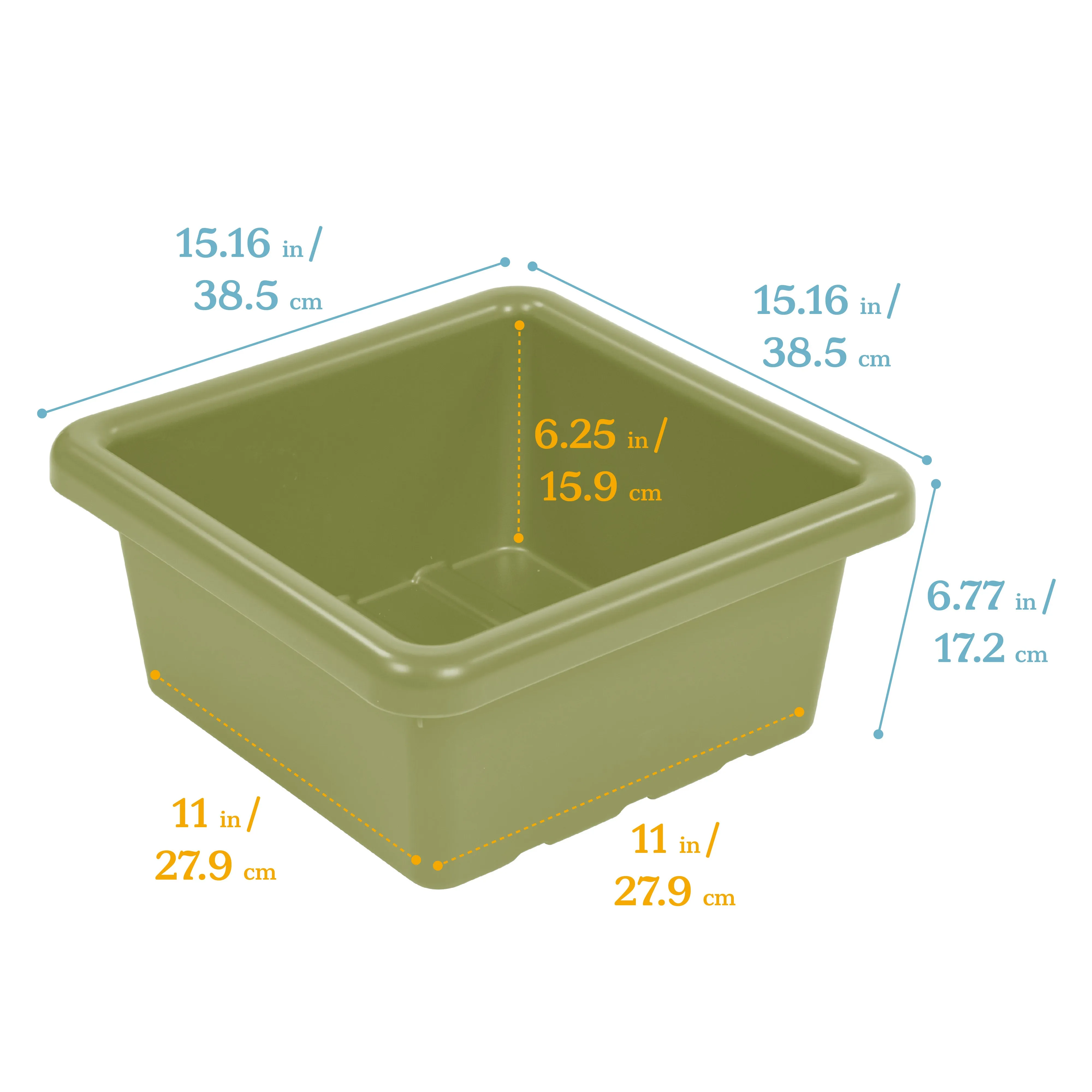 Square Bin with Lid, Storage Containers, 2-Pack