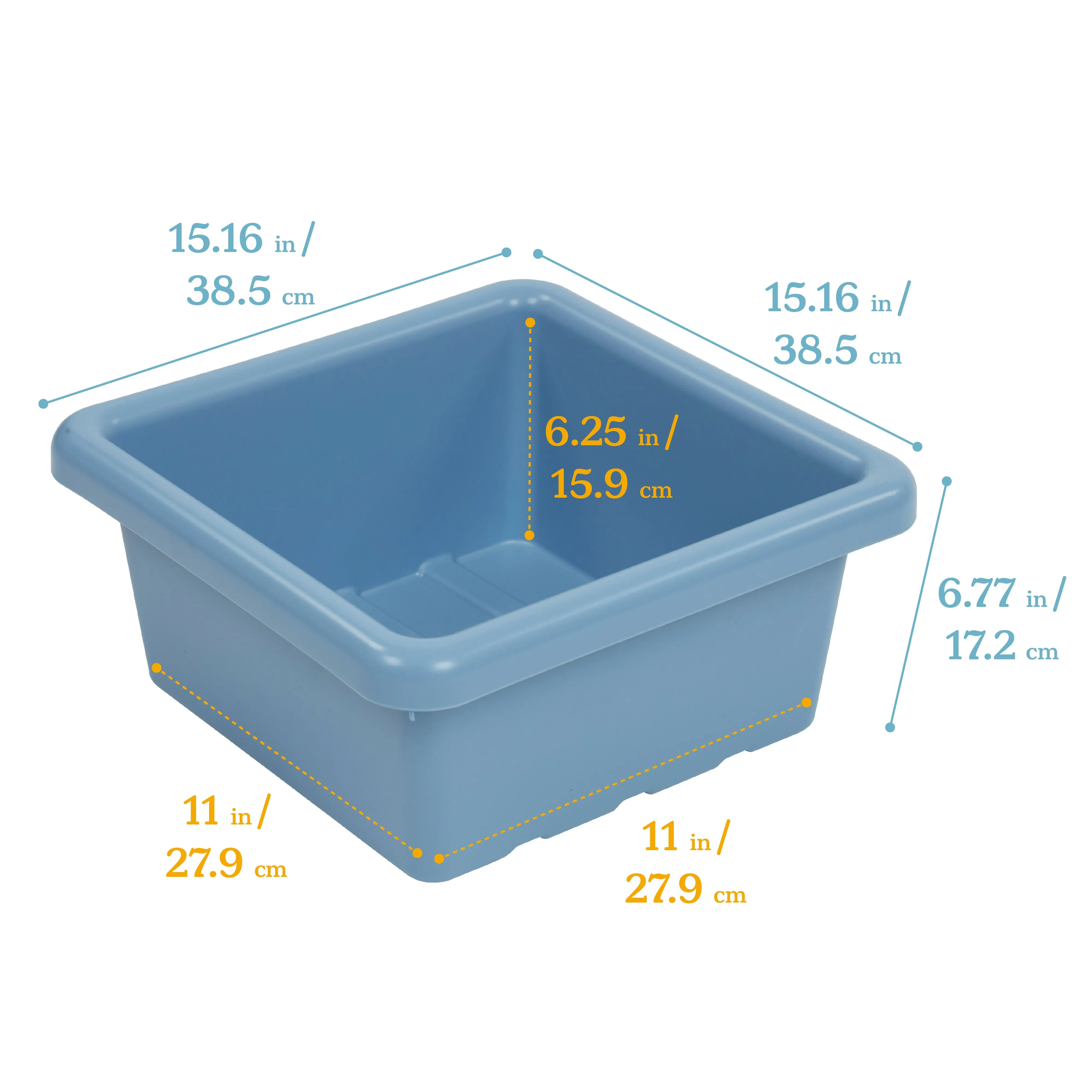 Square Bin with Lid, Storage Containers, 2-Pack