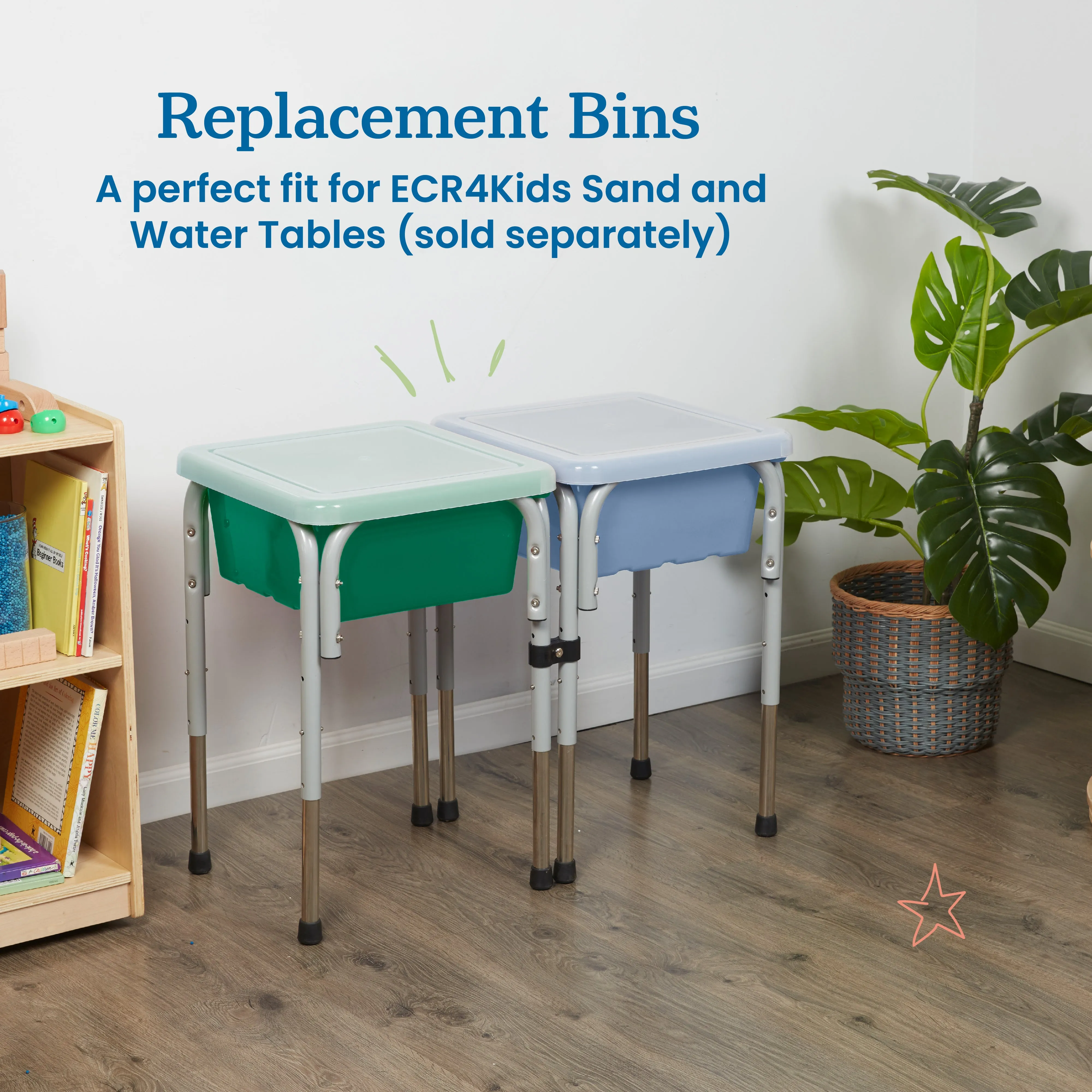Square Bin with Lid, Storage Containers, 2-Pack