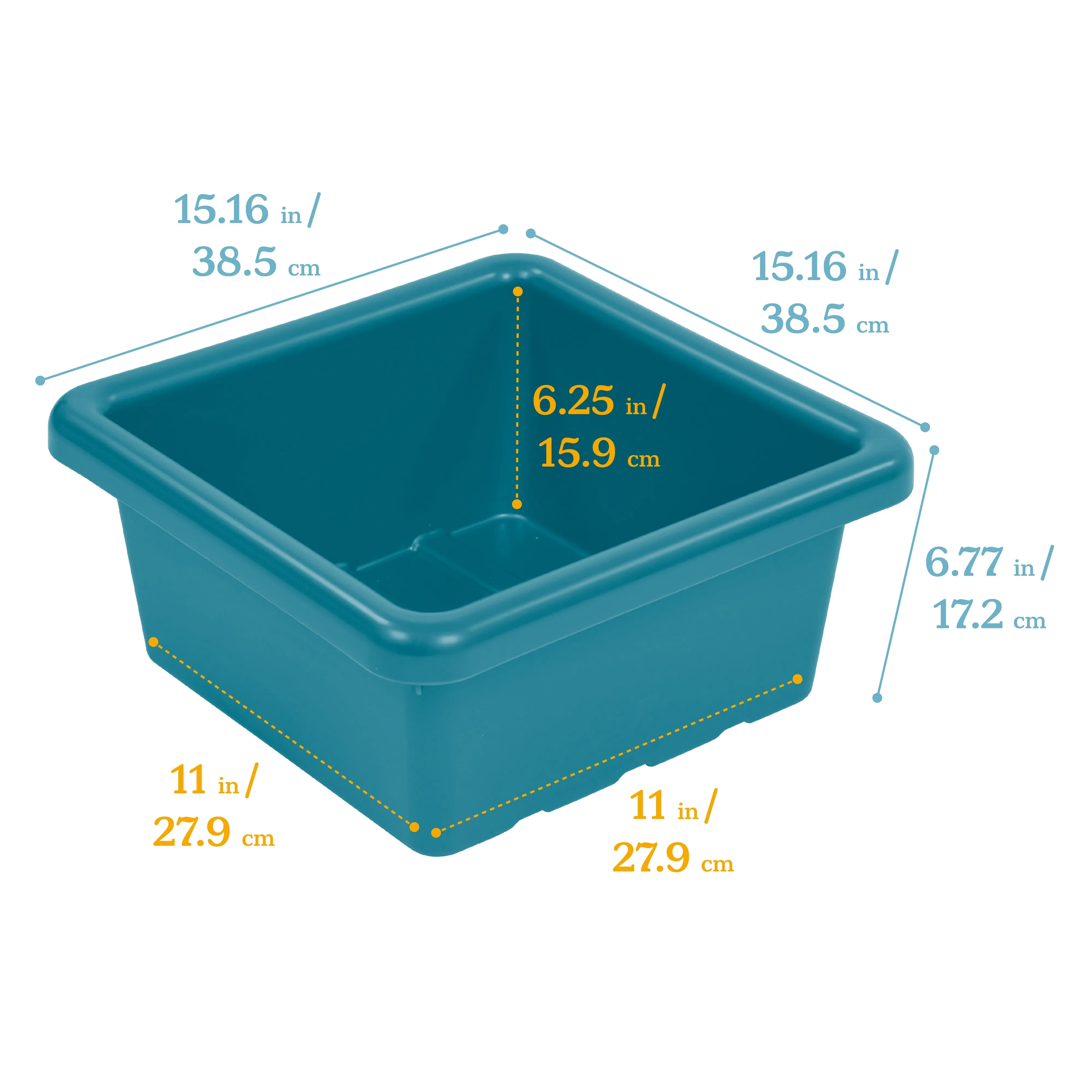 Square Bin with Lid, Storage Containers, 2-Pack