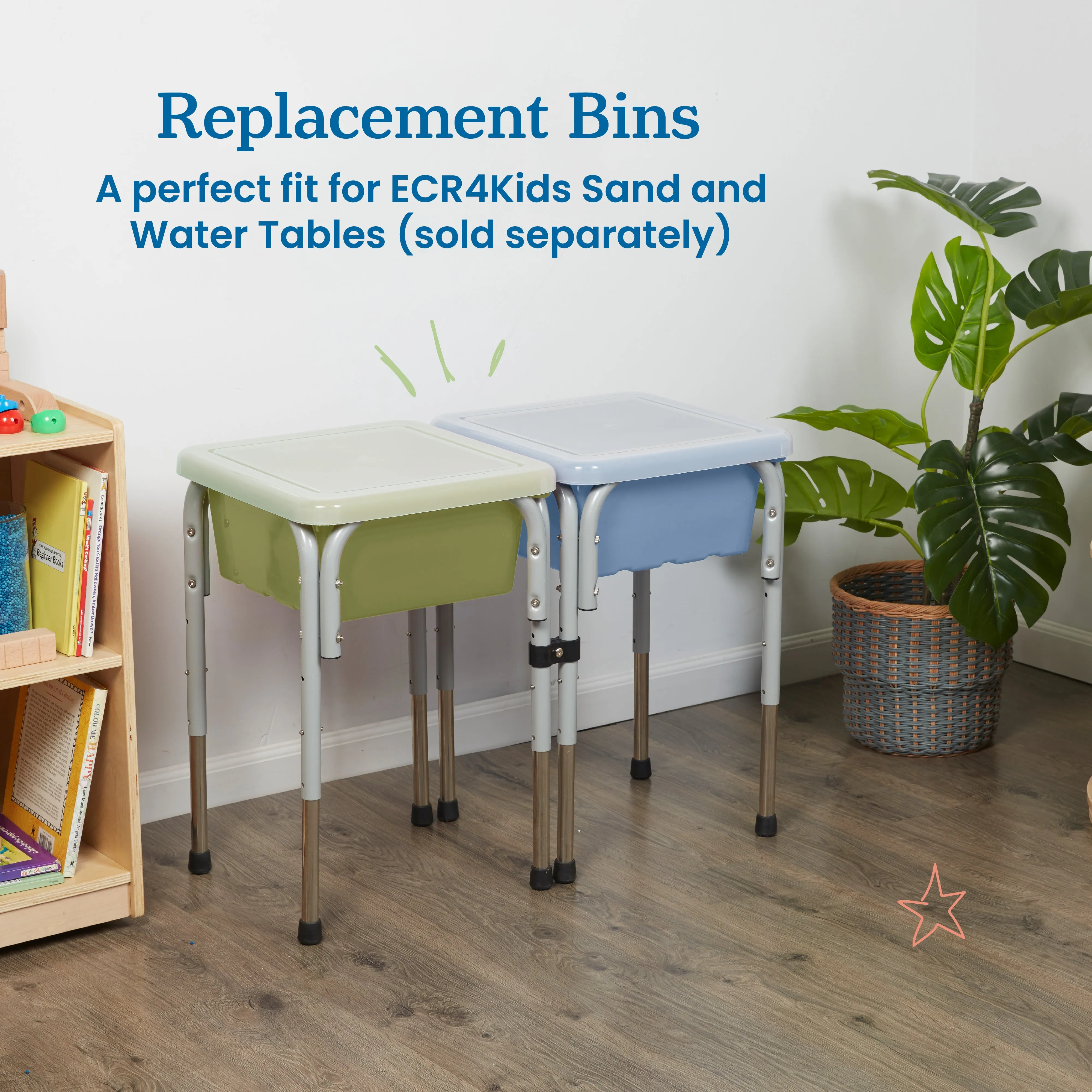 Square Bin with Lid, Storage Containers, 2-Pack