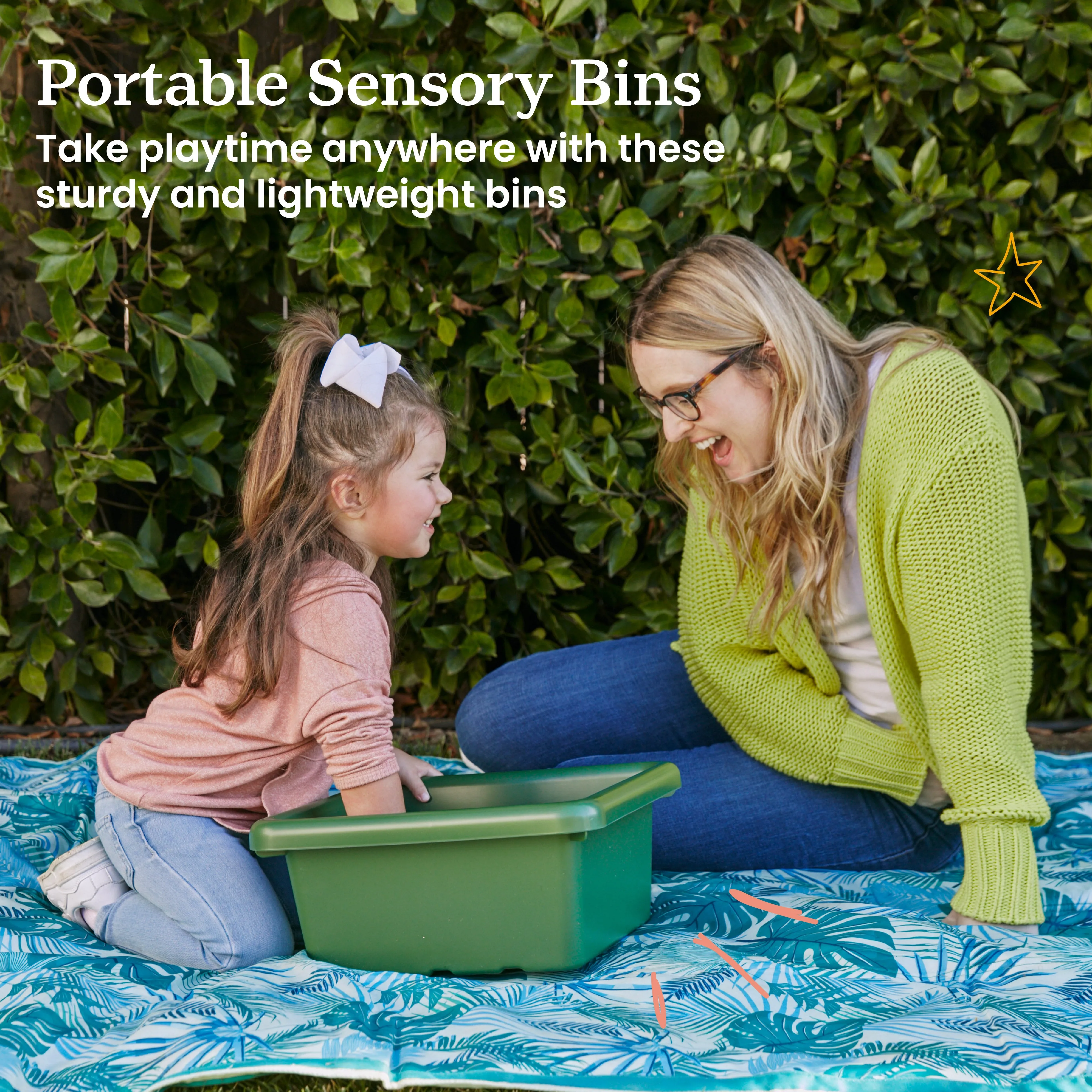 Square Bin with Lid, Storage Containers, 2-Pack