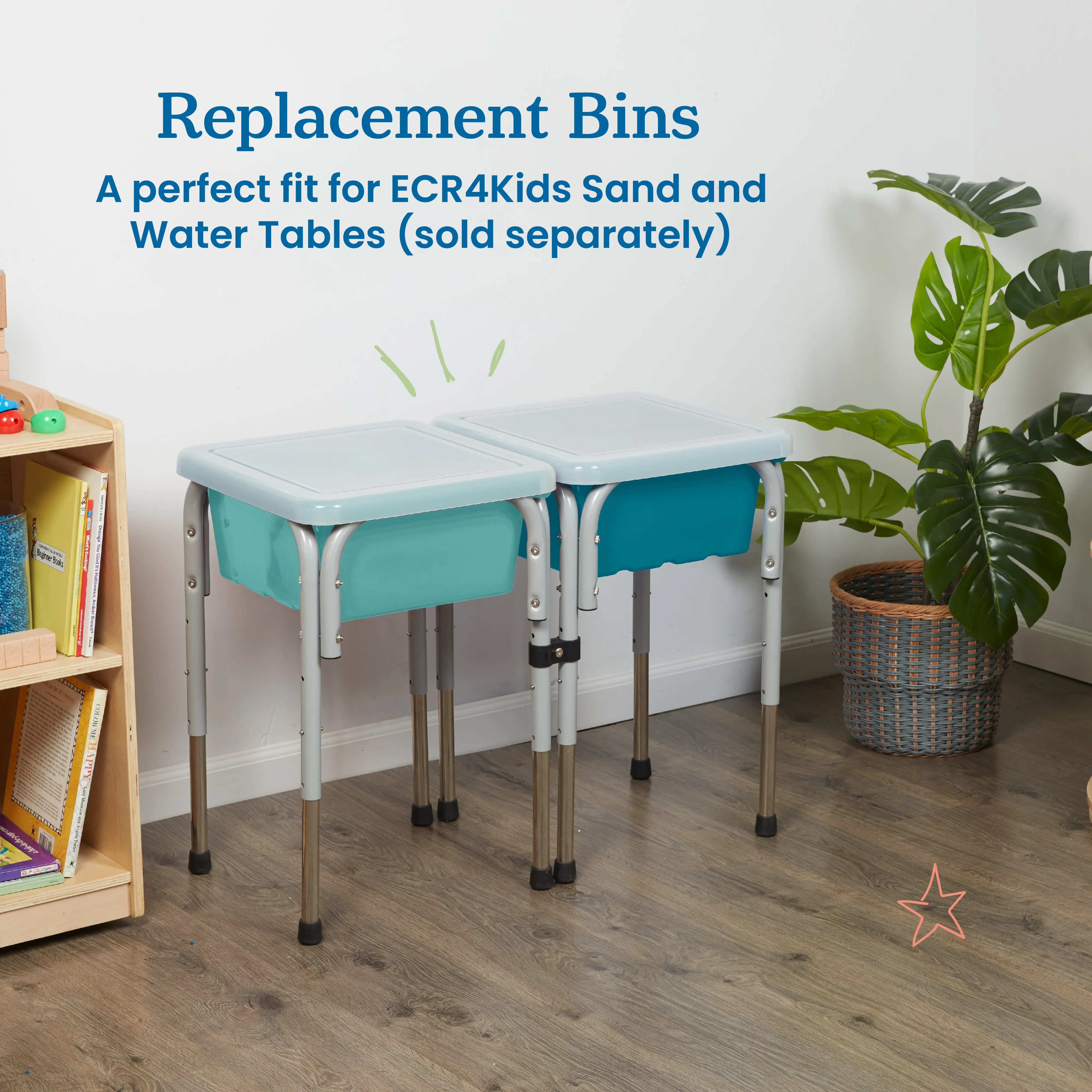 Square Bin with Lid, Storage Containers, 2-Pack