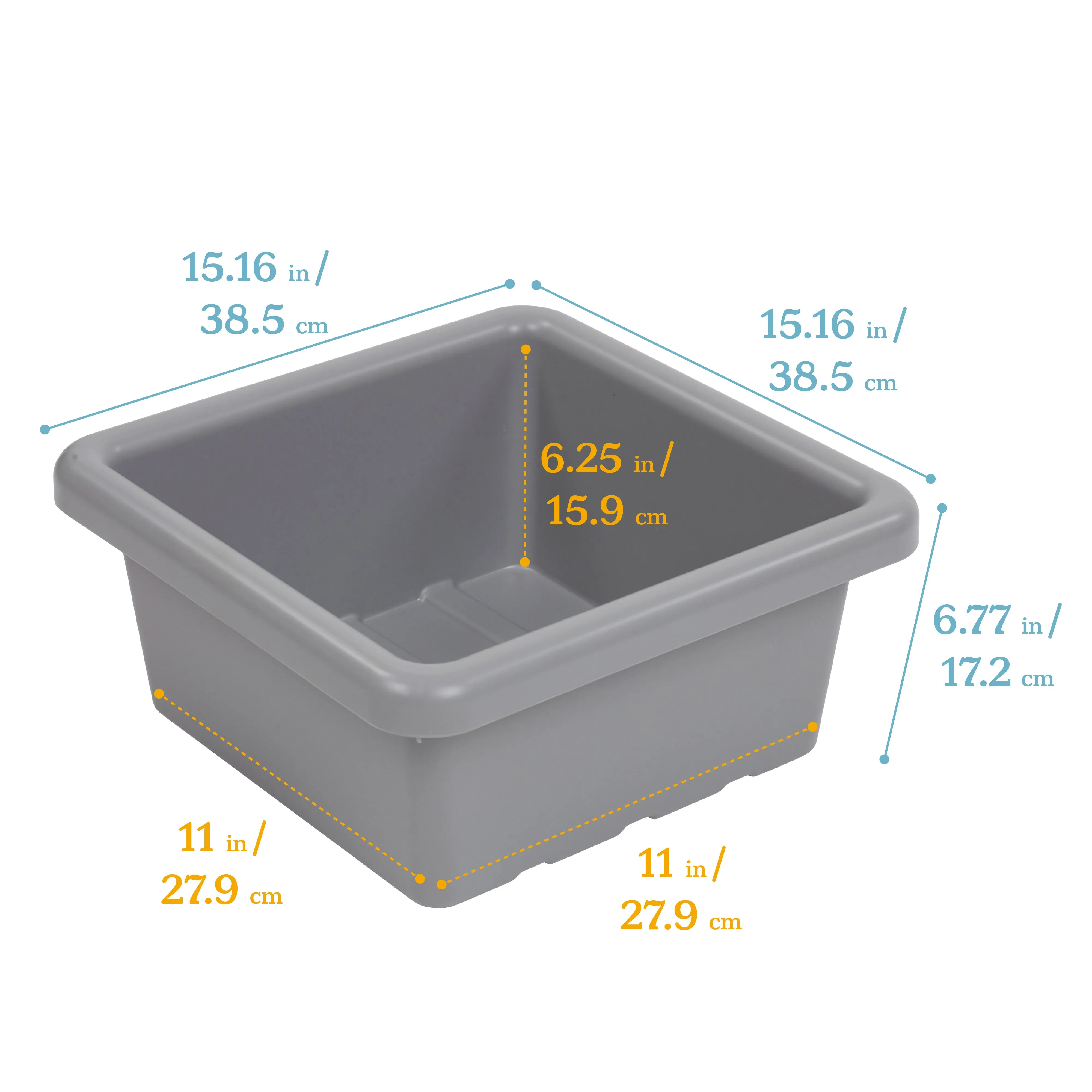 Square Bin with Lid, Storage Containers, 2-Pack
