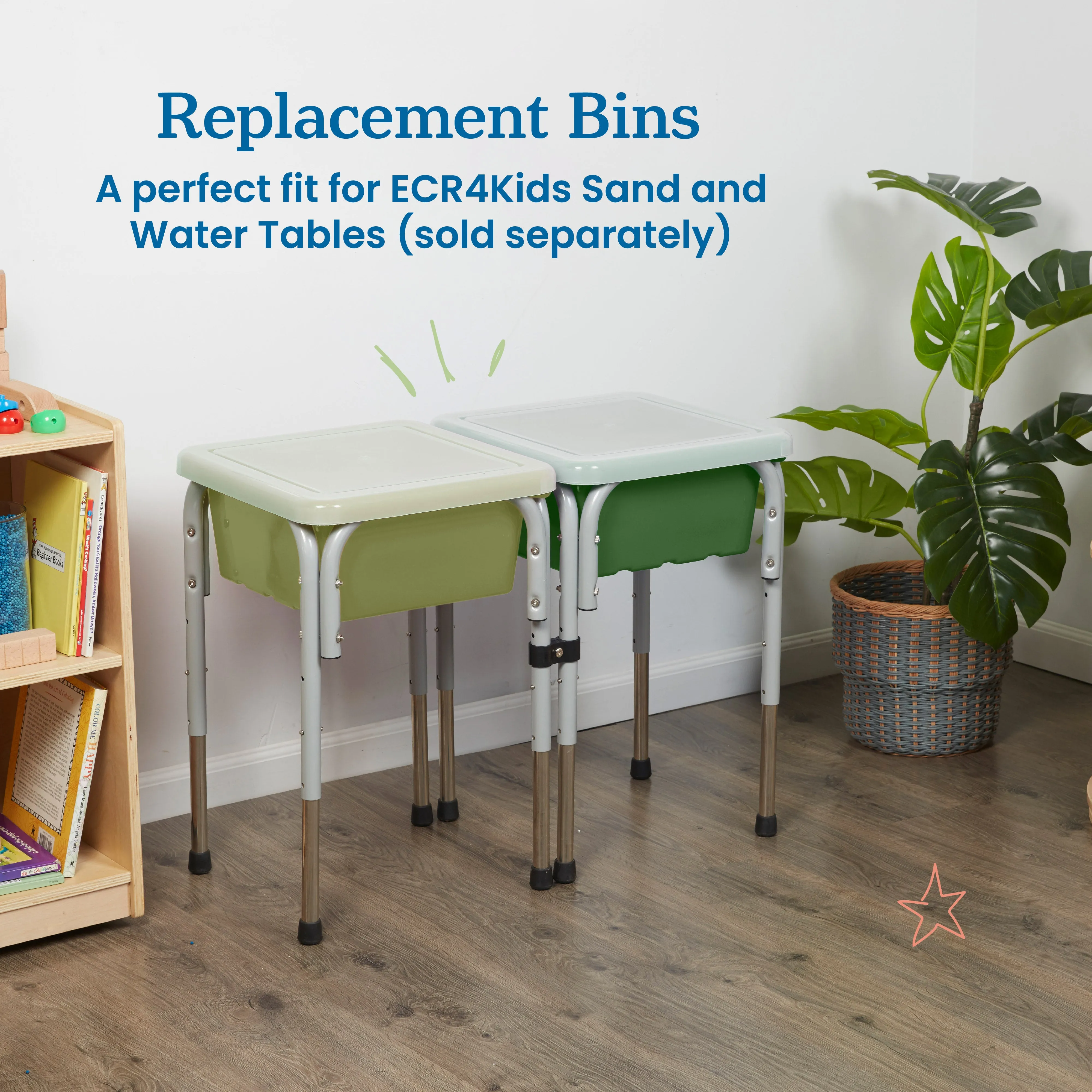 Square Bin with Lid, Storage Containers, 2-Pack