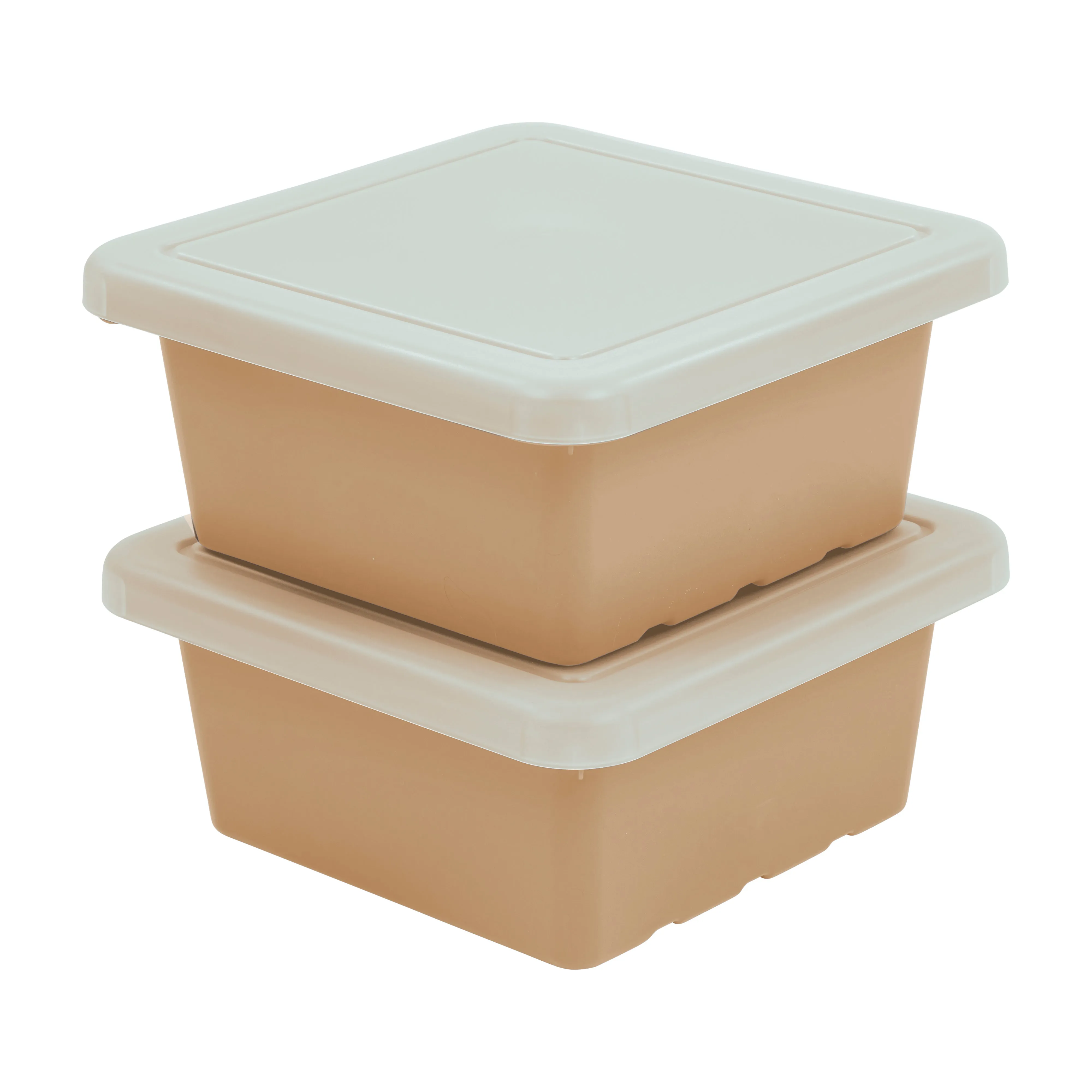 Square Bin with Lid, Storage Containers, 2-Pack
