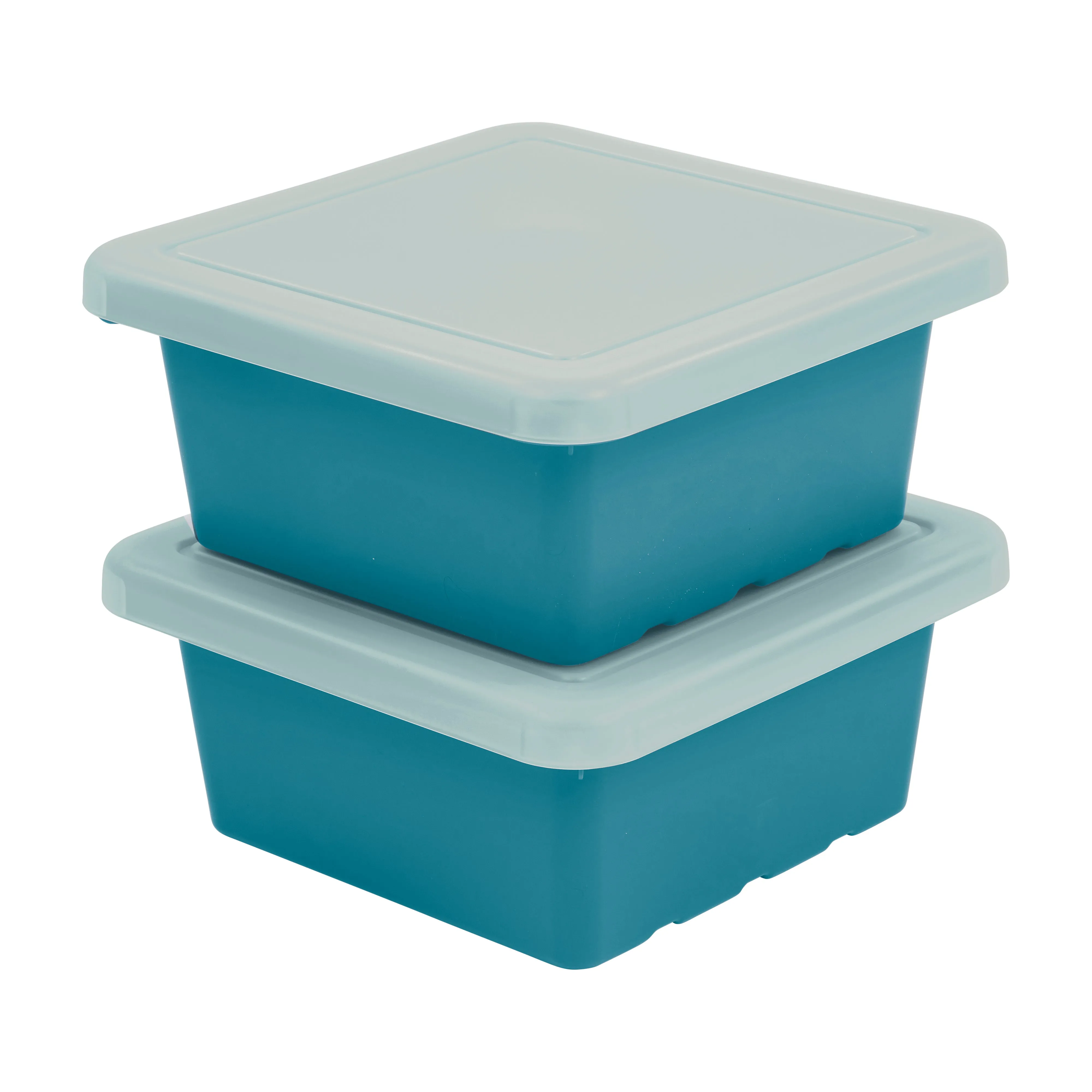 Square Bin with Lid, Storage Containers, 2-Pack